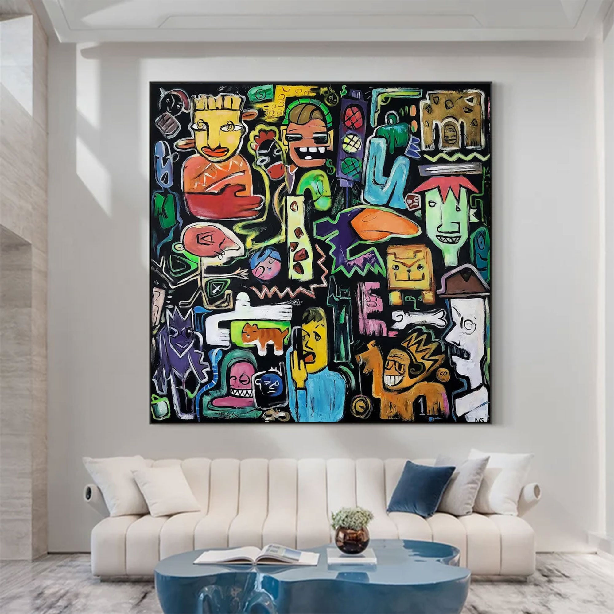 Large Modern Urban Folk Art | ArtvistaGallery  #WGA 024