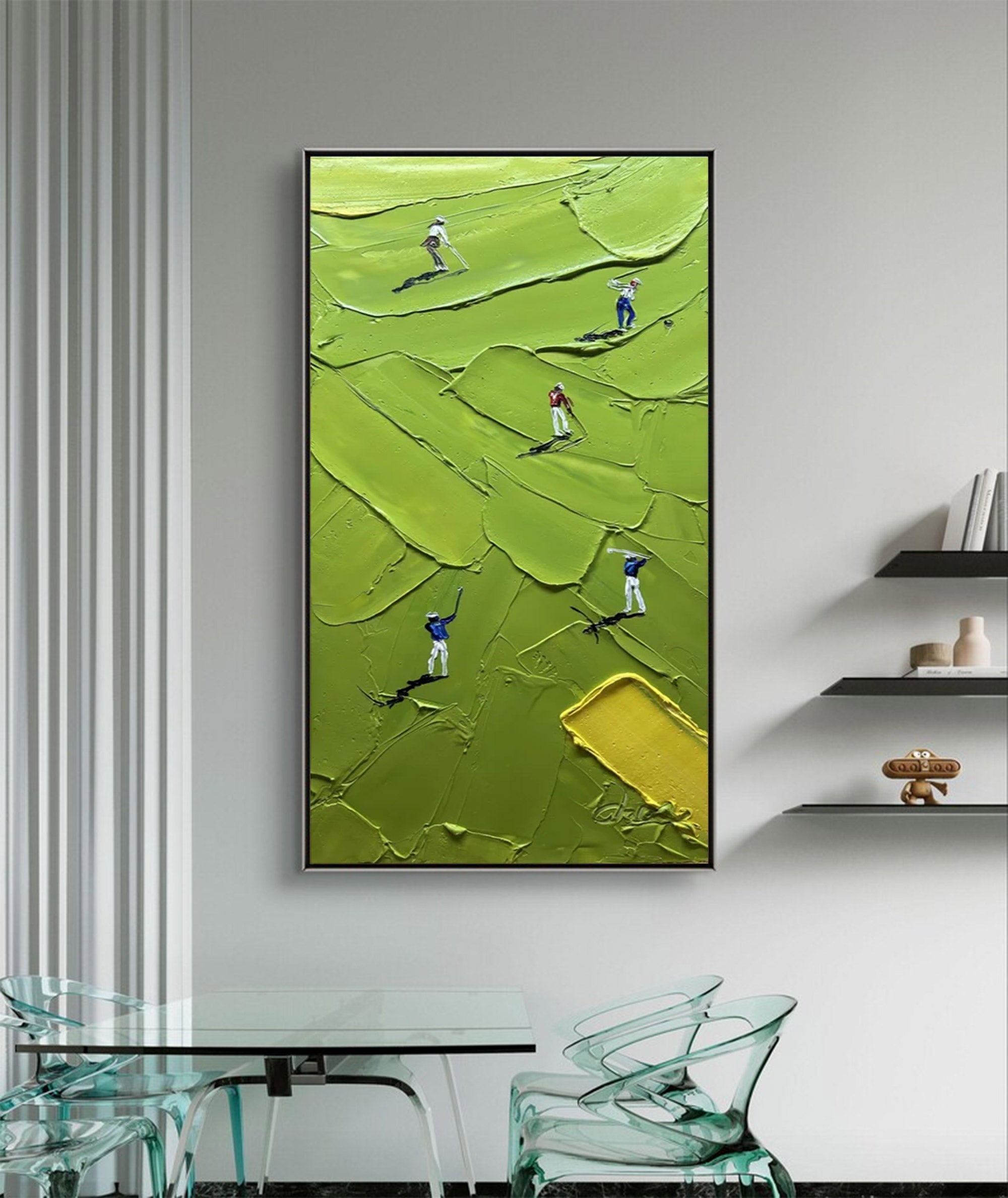 Large Abstract Impasto Golfers Art | ArtvistaGallery  #WGA 022