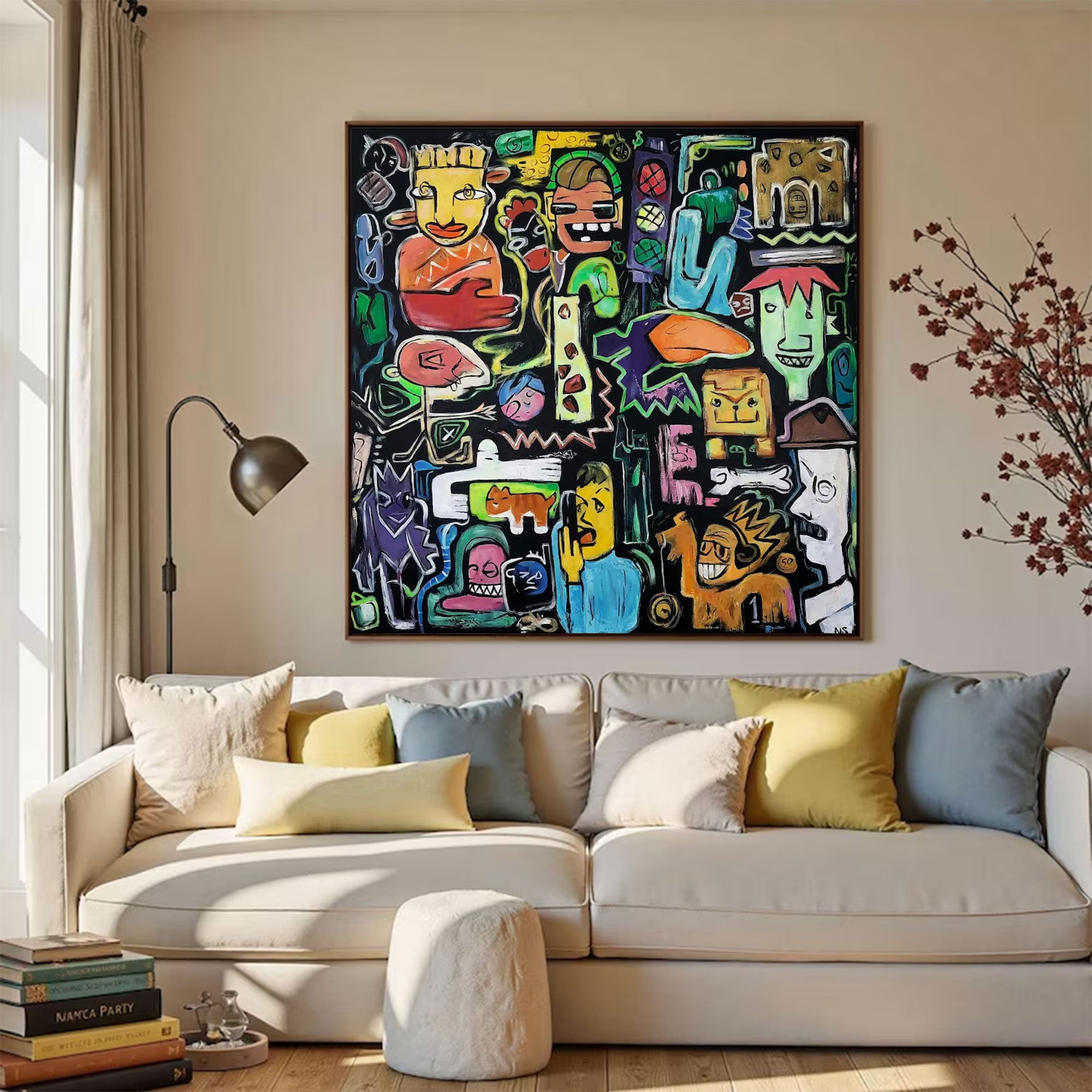 Large Modern Urban Folk Art | ArtvistaGallery  #WGA 024