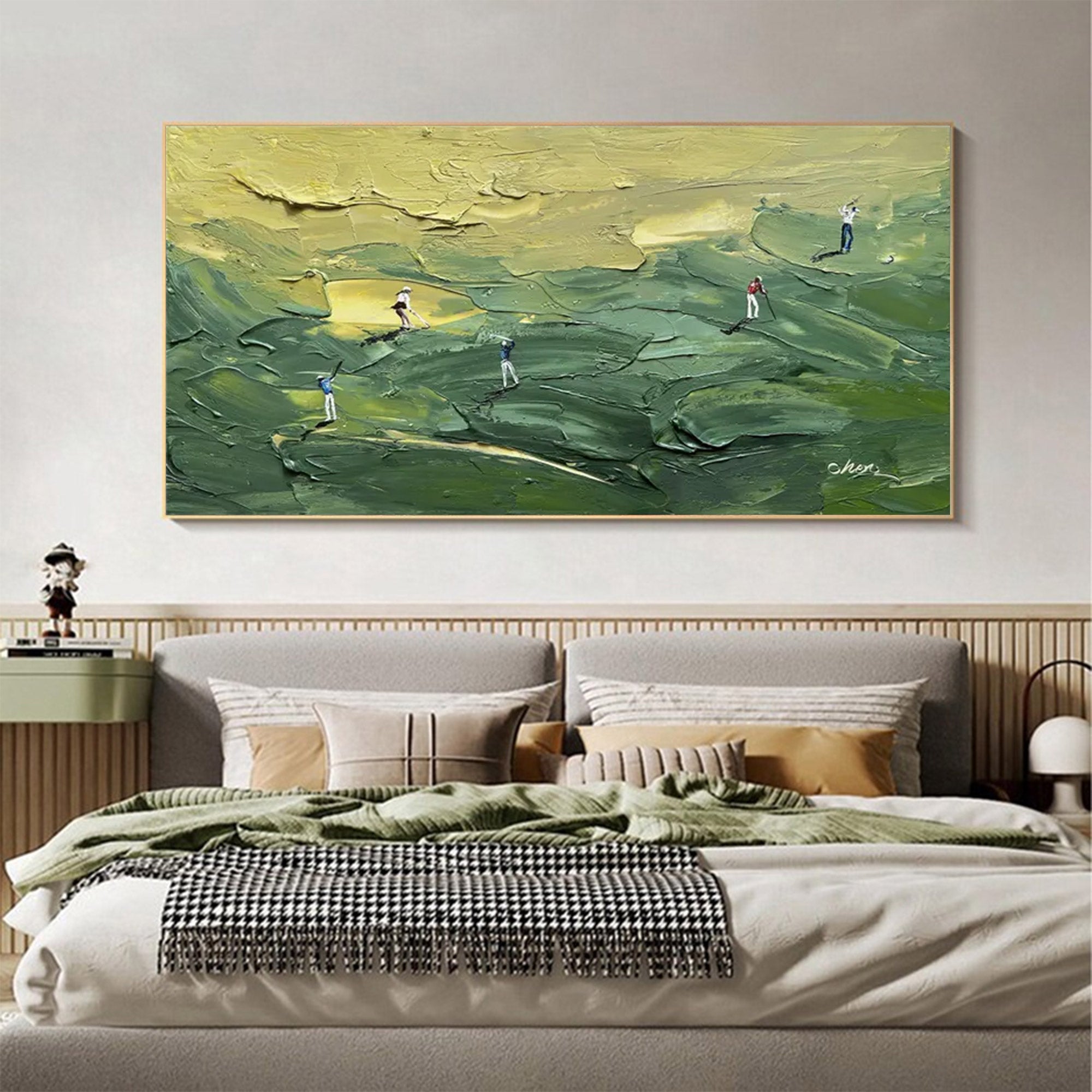 Large Modern Textured Golf Course Art | ArtvistaGallery  #WGA 034