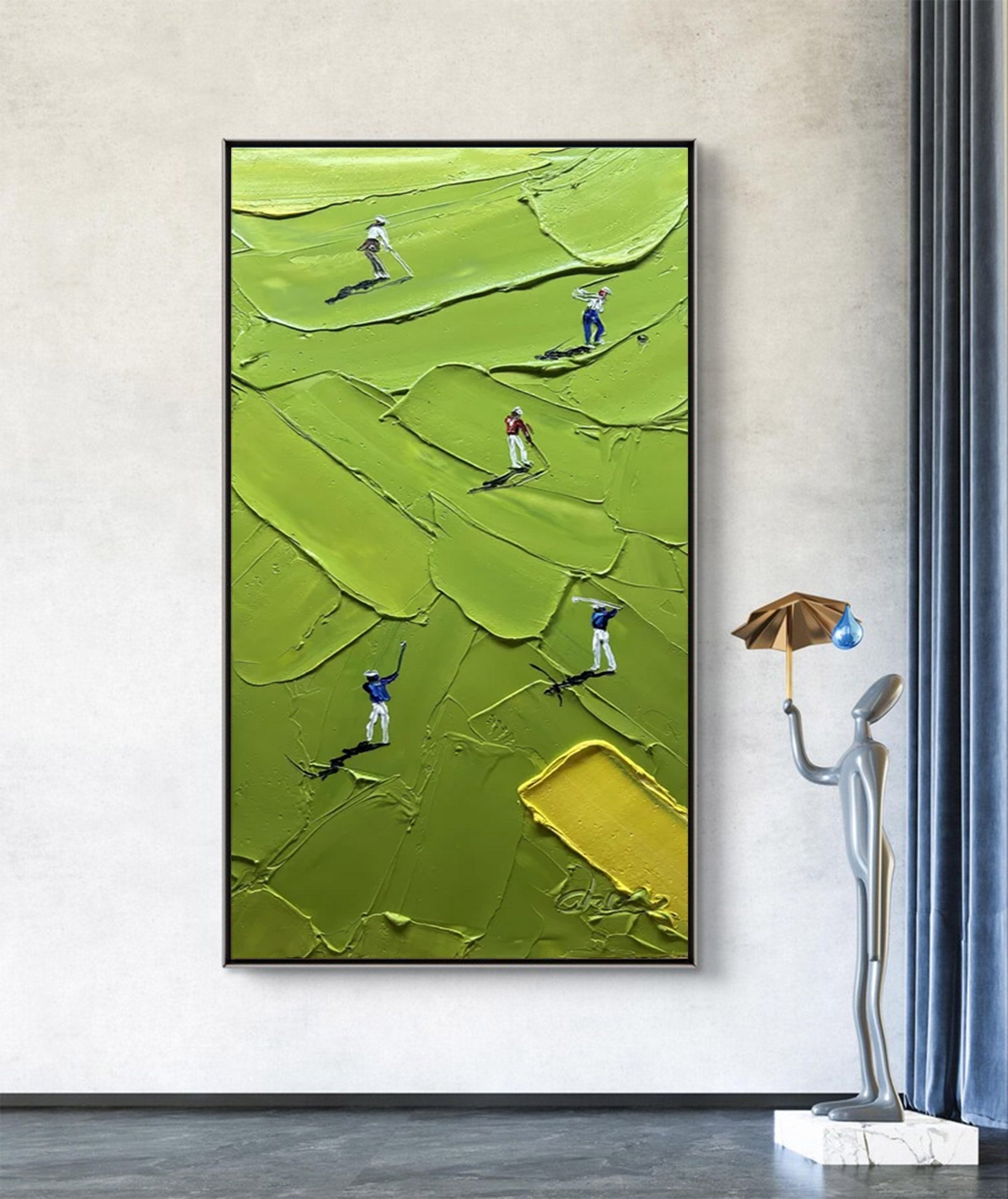 Large Abstract Impasto Golfers Art | ArtvistaGallery  #WGA 022