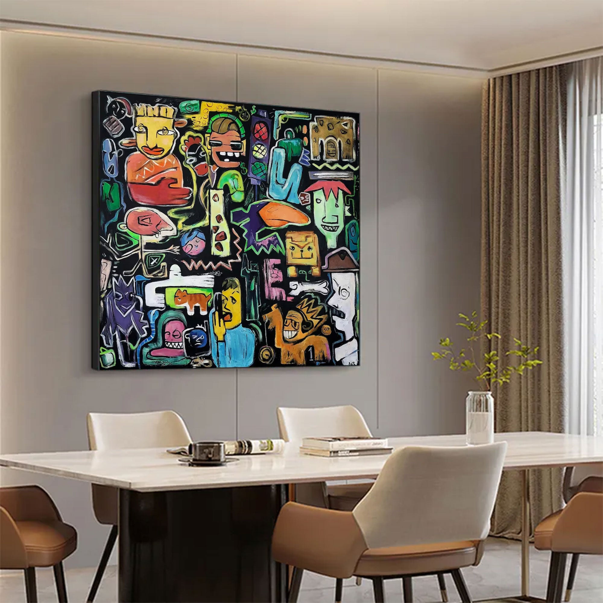 Large Modern Urban Folk Art | ArtvistaGallery  #WGA 024