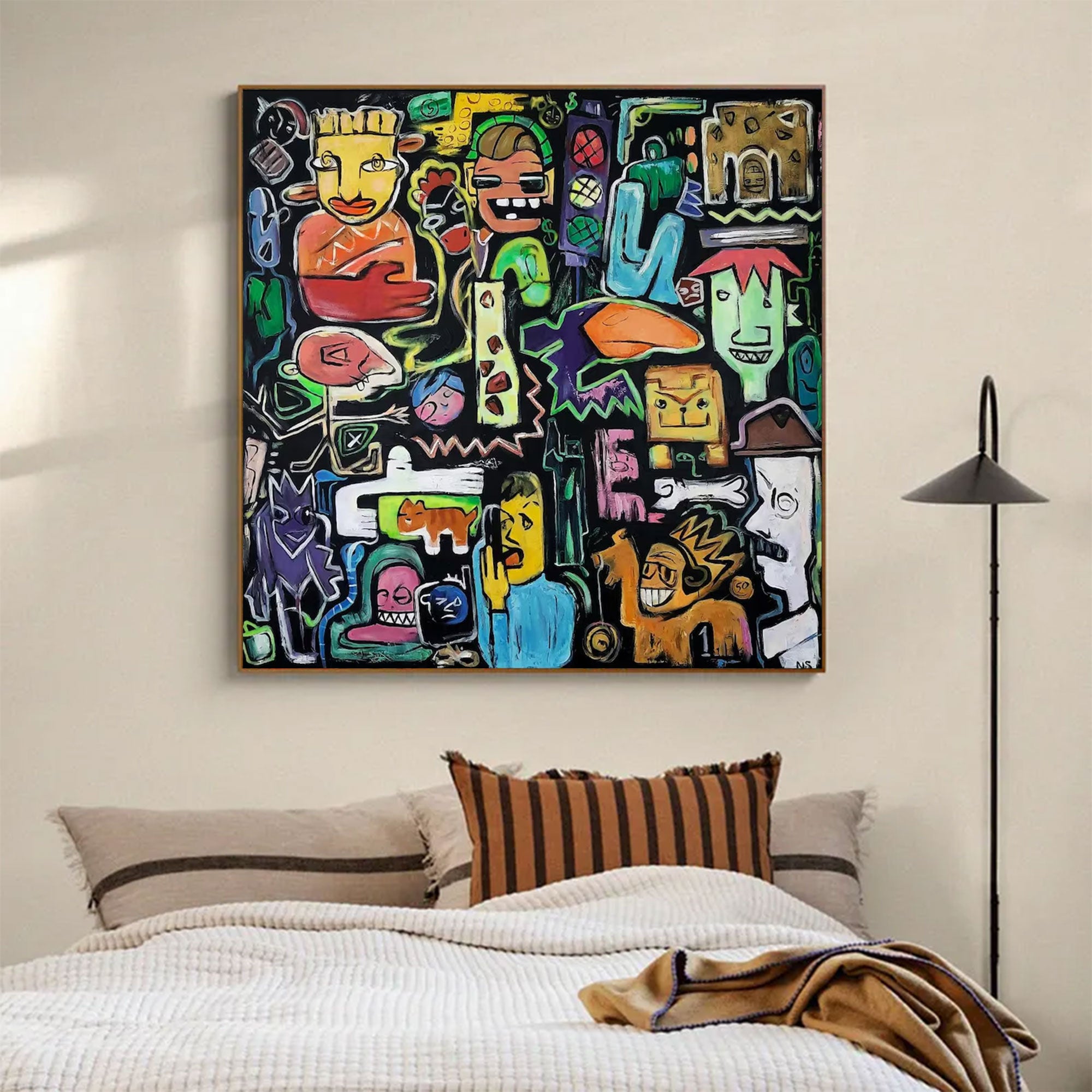 Large Modern Urban Folk Art | ArtvistaGallery  #WGA 024