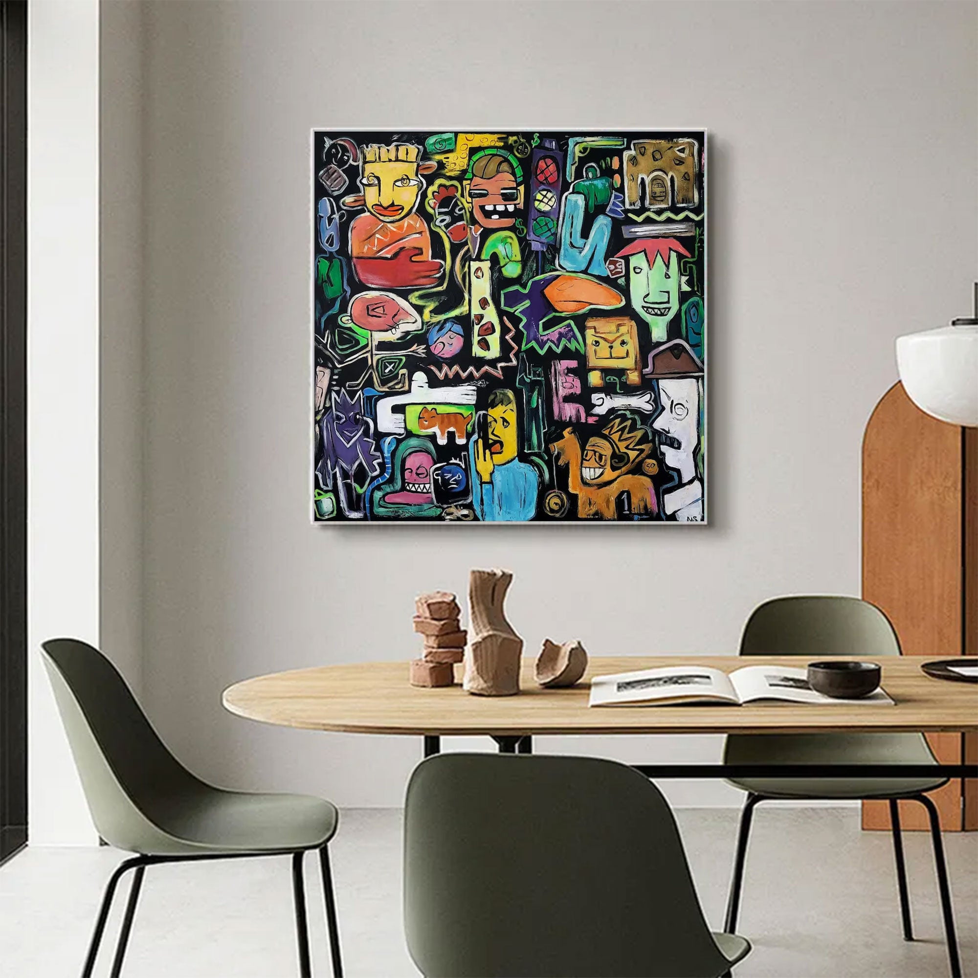 Large Modern Urban Folk Art | ArtvistaGallery  #WGA 024