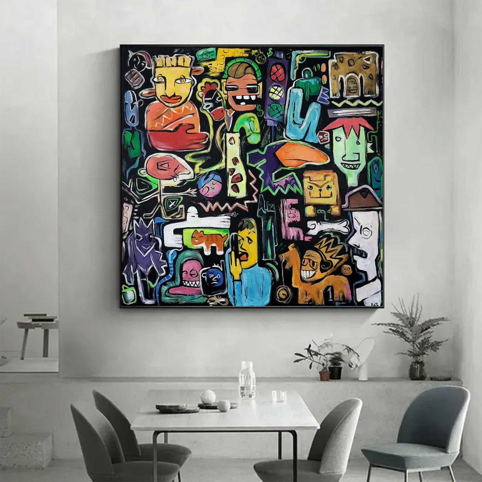 Large Modern Urban Folk Art | ArtvistaGallery  #WGA 024