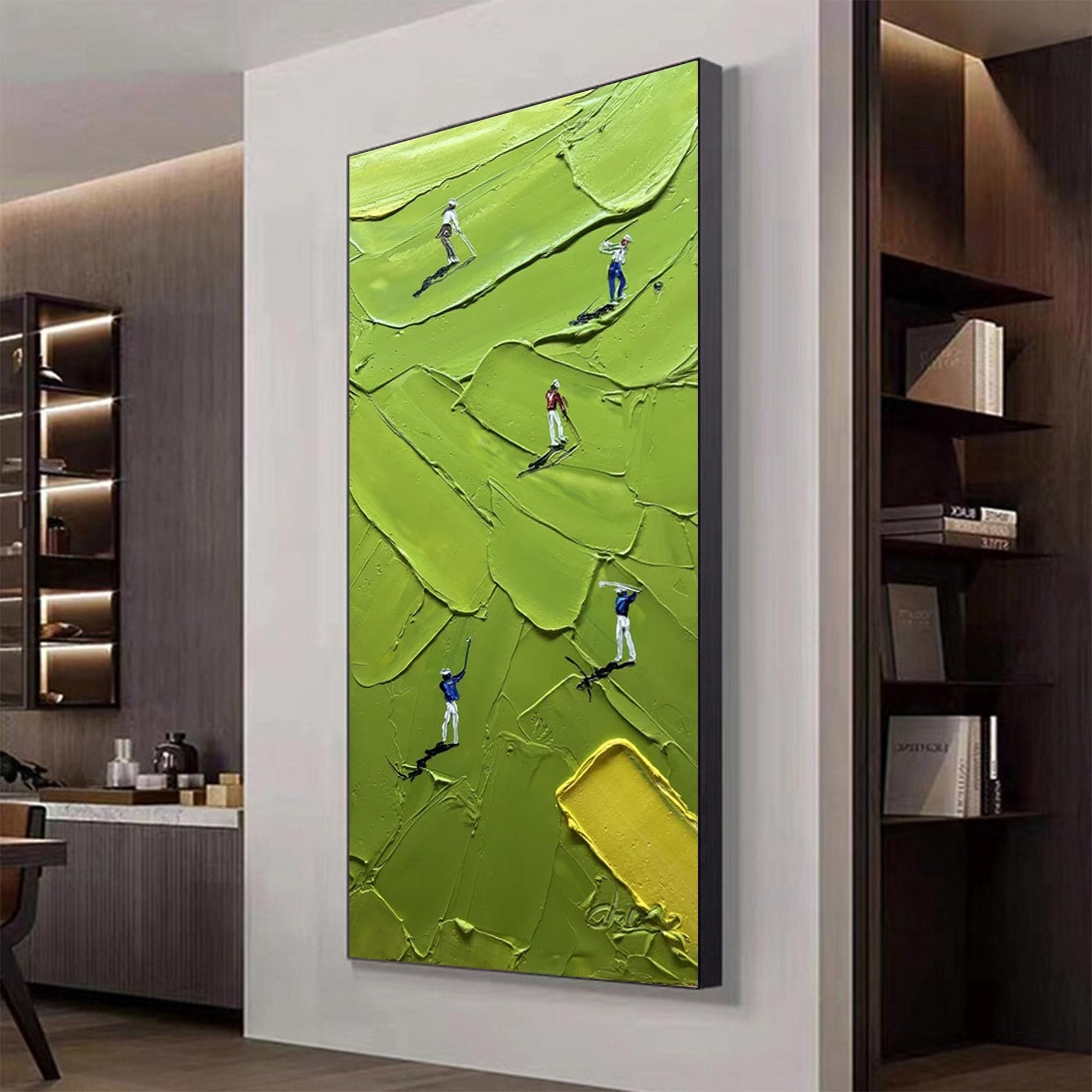 Large Abstract Impasto Golfers Art | ArtvistaGallery  #WGA 022