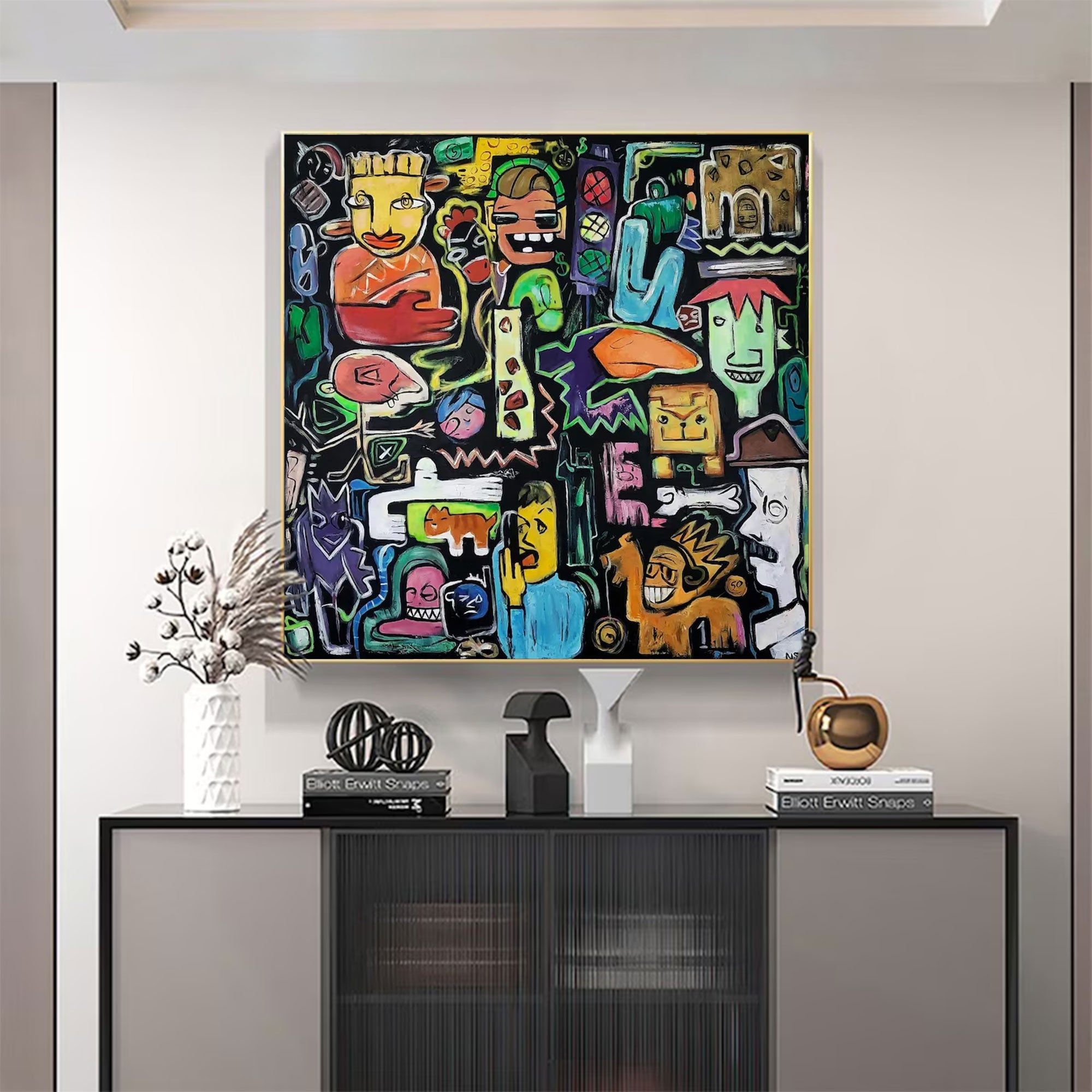 Large Modern Urban Folk Art | ArtvistaGallery  #WGA 024