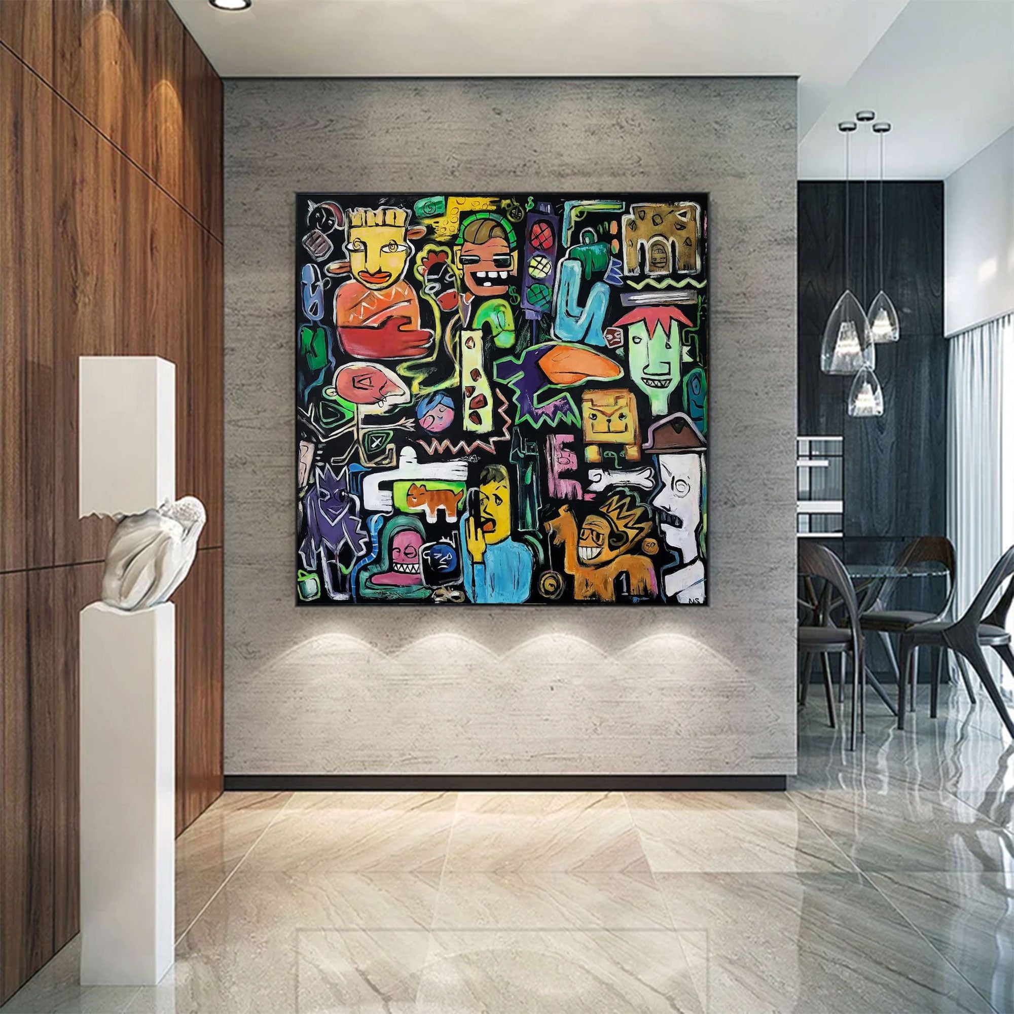 Large Modern Urban Folk Art | ArtvistaGallery  #WGA 024