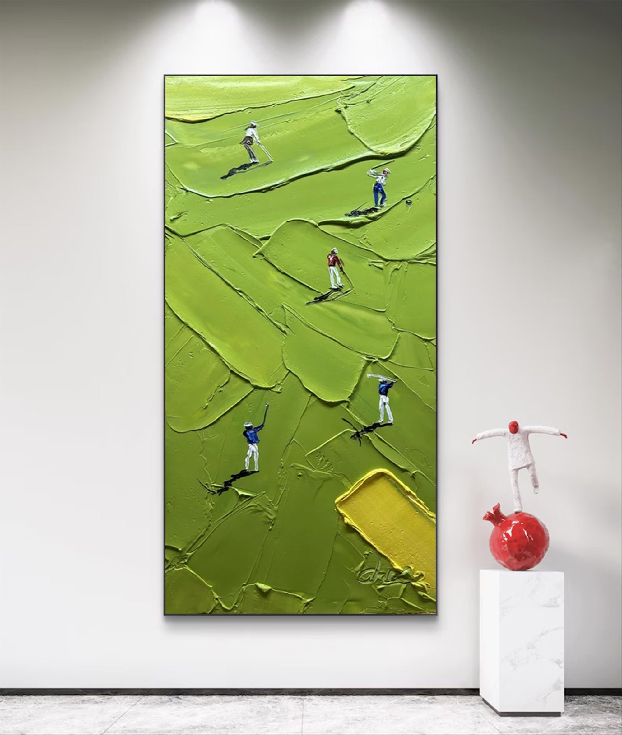 Large Abstract Impasto Golfers Art | ArtvistaGallery  #WGA 022