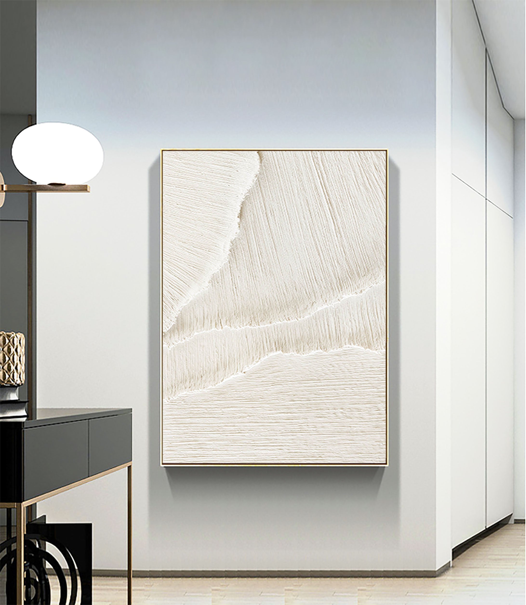 White Minimalist Abstract Painting #CXA 044