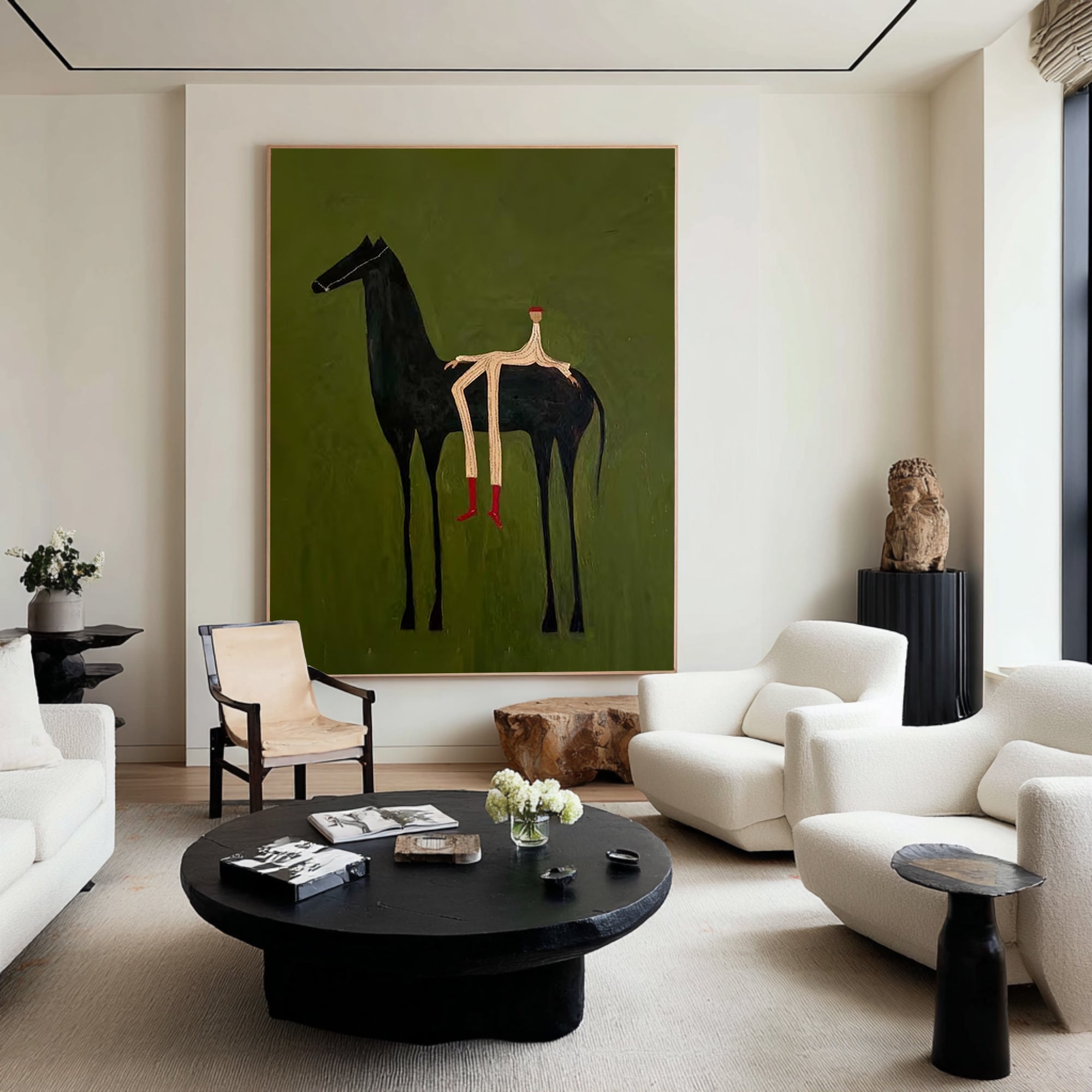 Large Surreal Horse Painting Contemporary Figurative Wall Art 