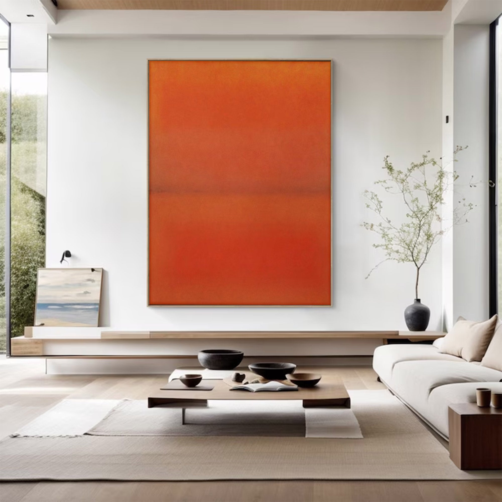 Modern Large Abstract Orange Red | ArtvistaGallery  #WG 104