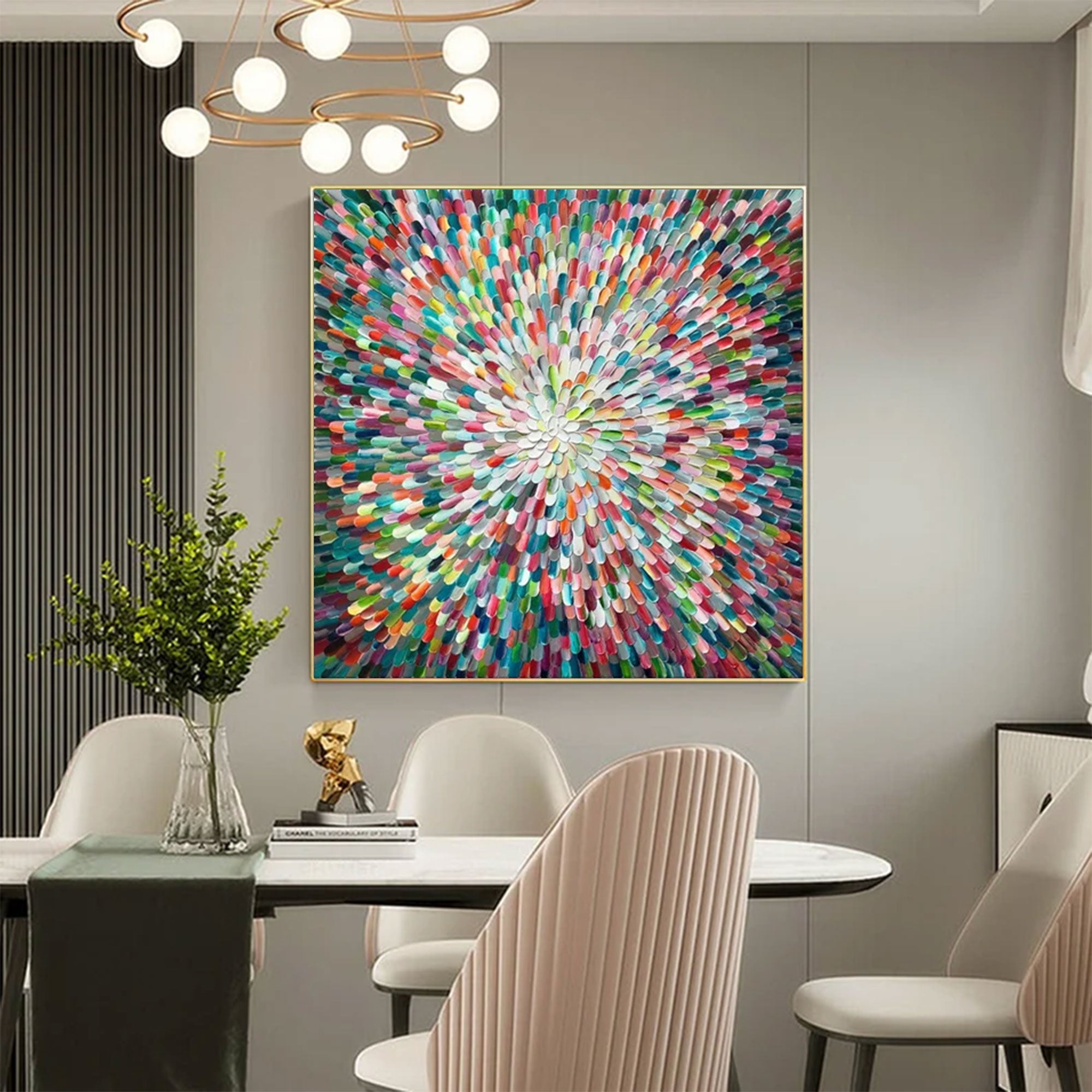 Large Abstract Textured Rainbow Swirl | ArtvistaGallery  #WGA 033