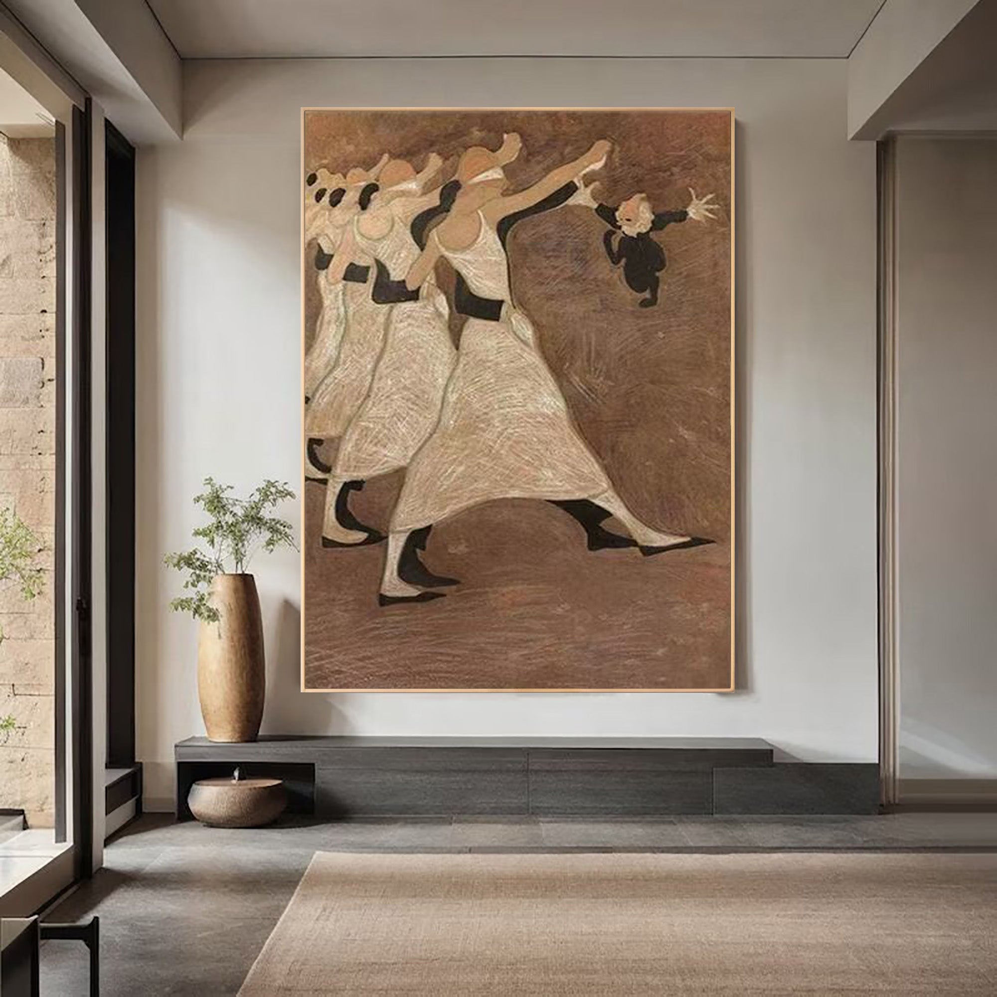 Dynamic Dancing Figures Modern Figurative Art Painting #WG 089