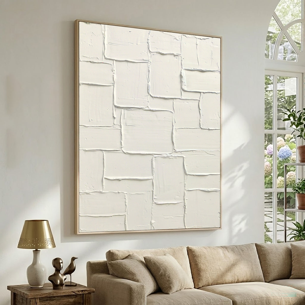 Fragments Of A White Wall Large Textured Abstract Art White Relief Painting Modern Minimalist Interior Decor