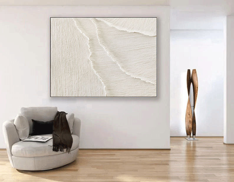 White Minimalist Abstract Painting #CXA 018