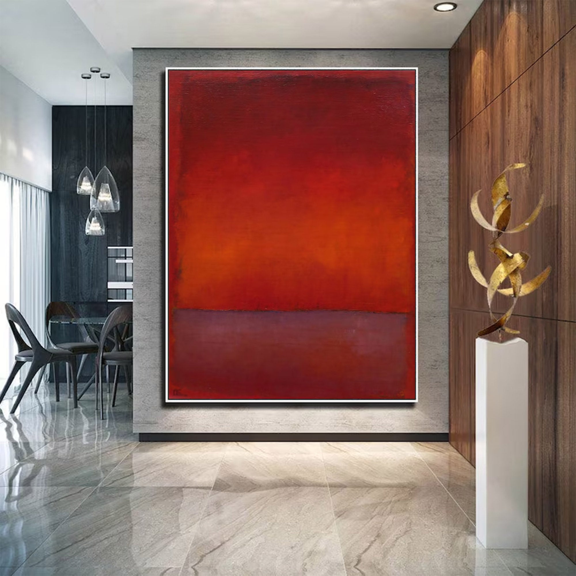 Large Abstract Red Tones Art | ArtvistaGallery  #WGA 013