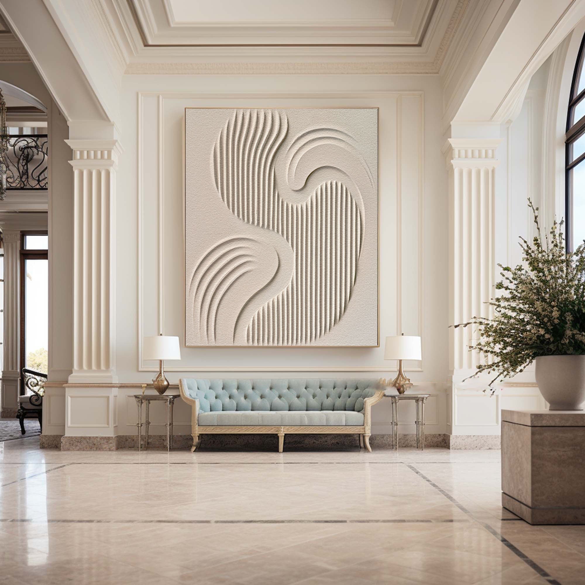 Modern Minimalist Textured Oil Painting Elegant Living Room Decor #BBM 010