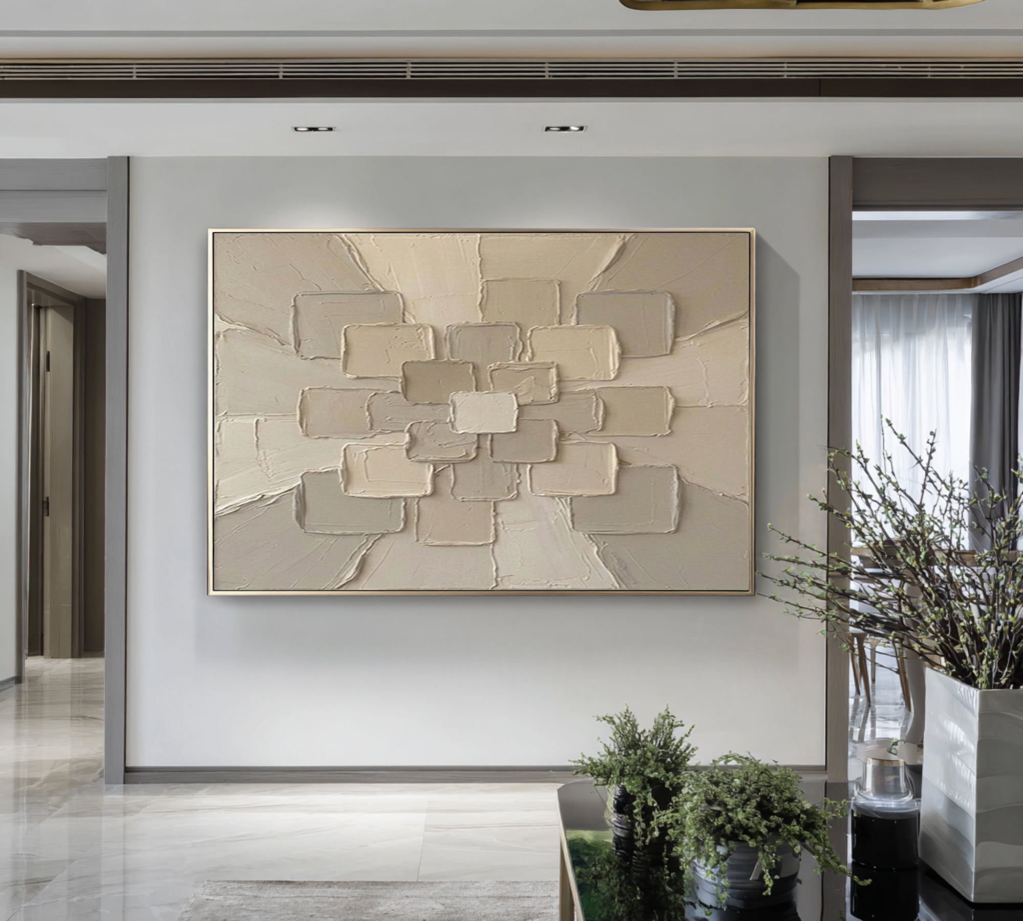 Large Textured Abstract Wall Art Hand Painted Neutral Canvas | ArtvistaGallery