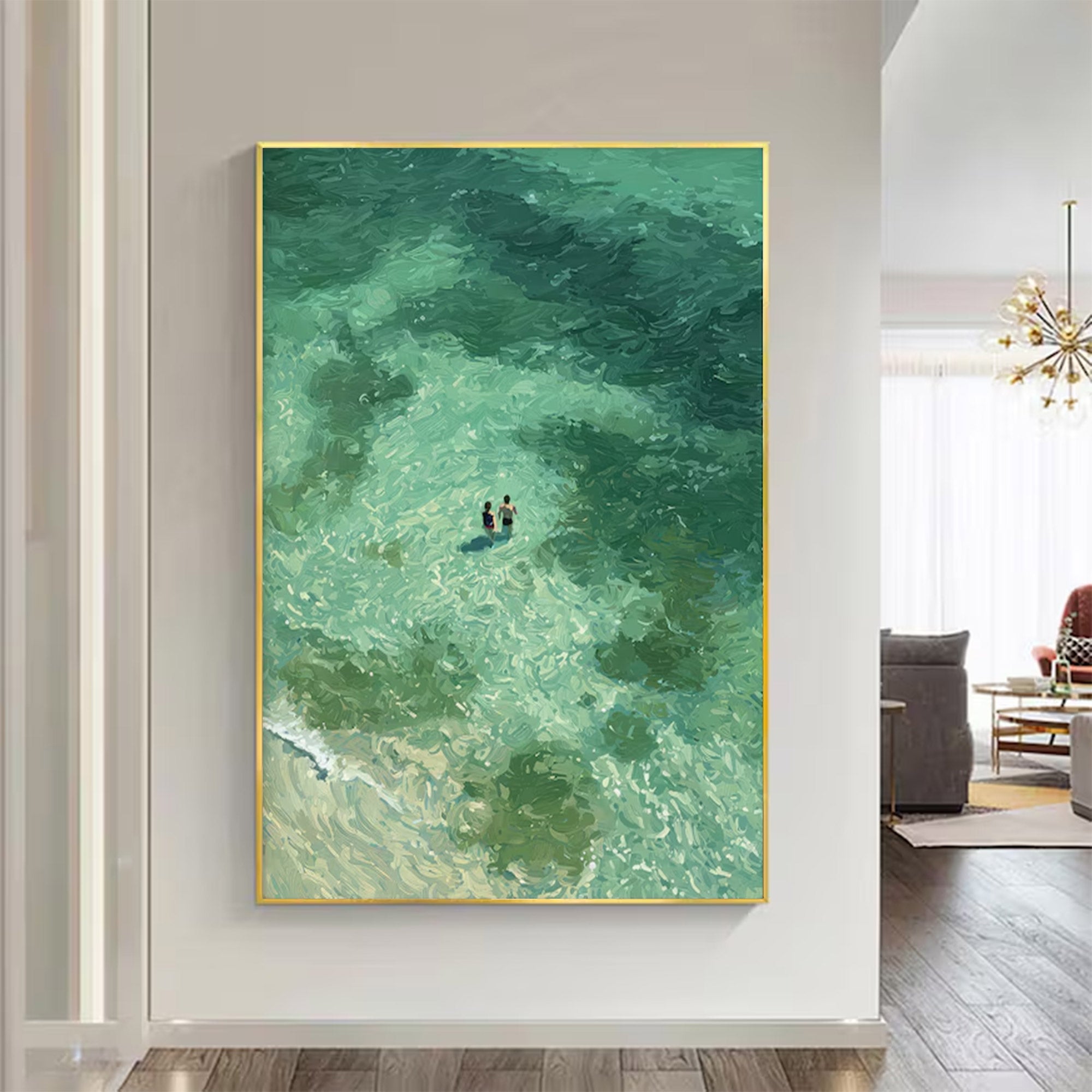 Large Abstract Ocean Aerial Art | ArtvistaGallery  #WGA 015