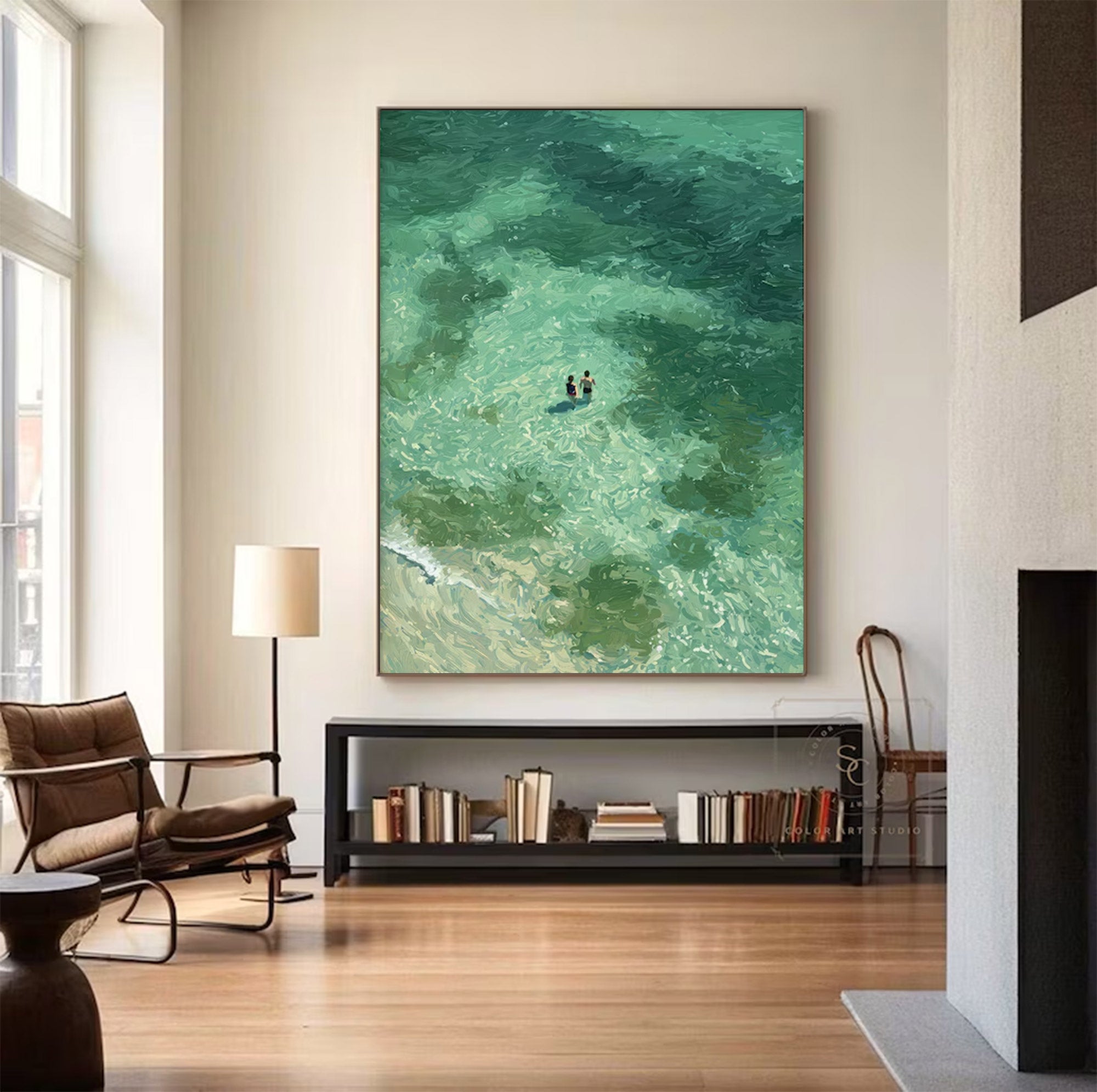 Large Abstract Ocean Aerial Art | ArtvistaGallery  #WGA 015