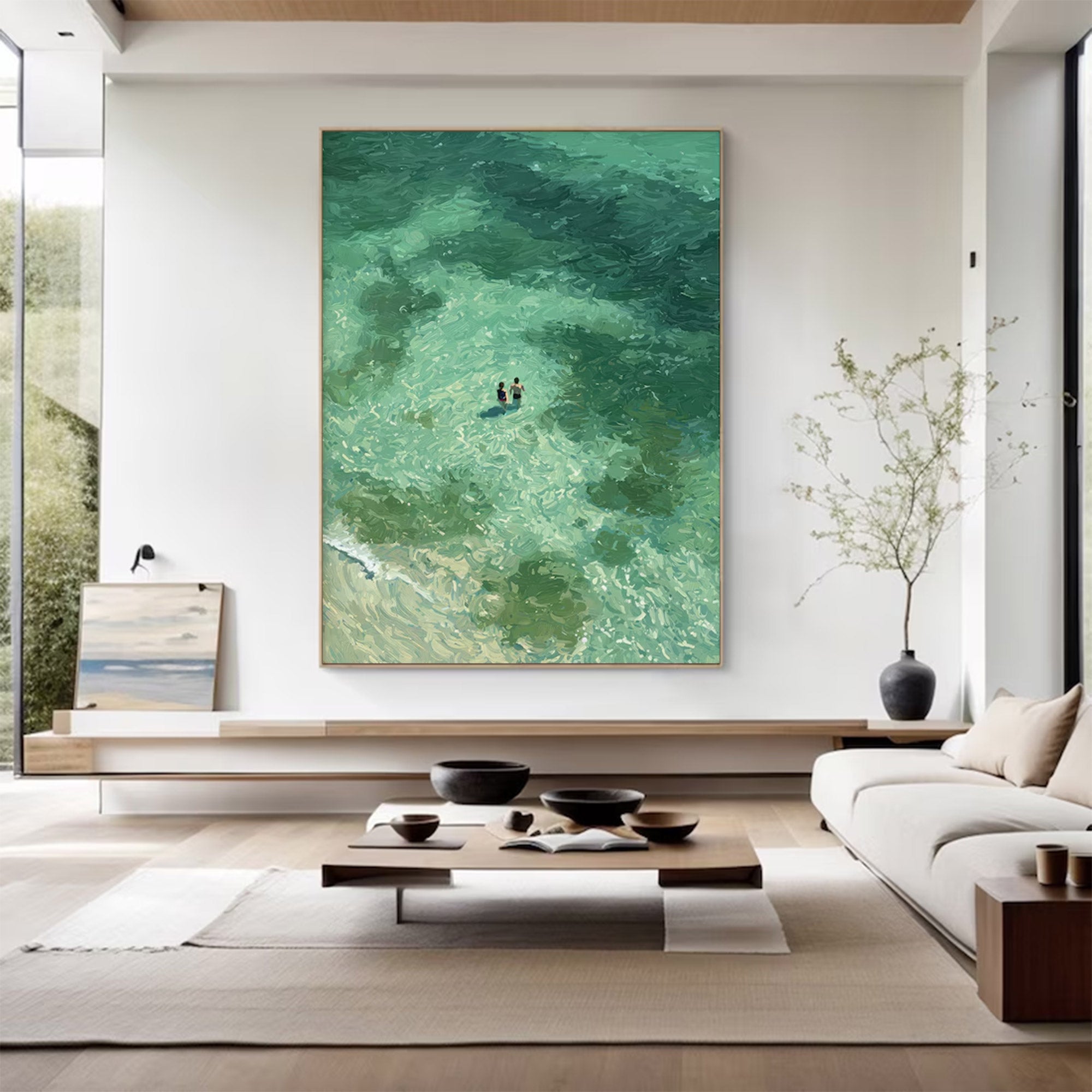 Large Abstract Ocean Aerial Art | ArtvistaGallery  #WGA 015