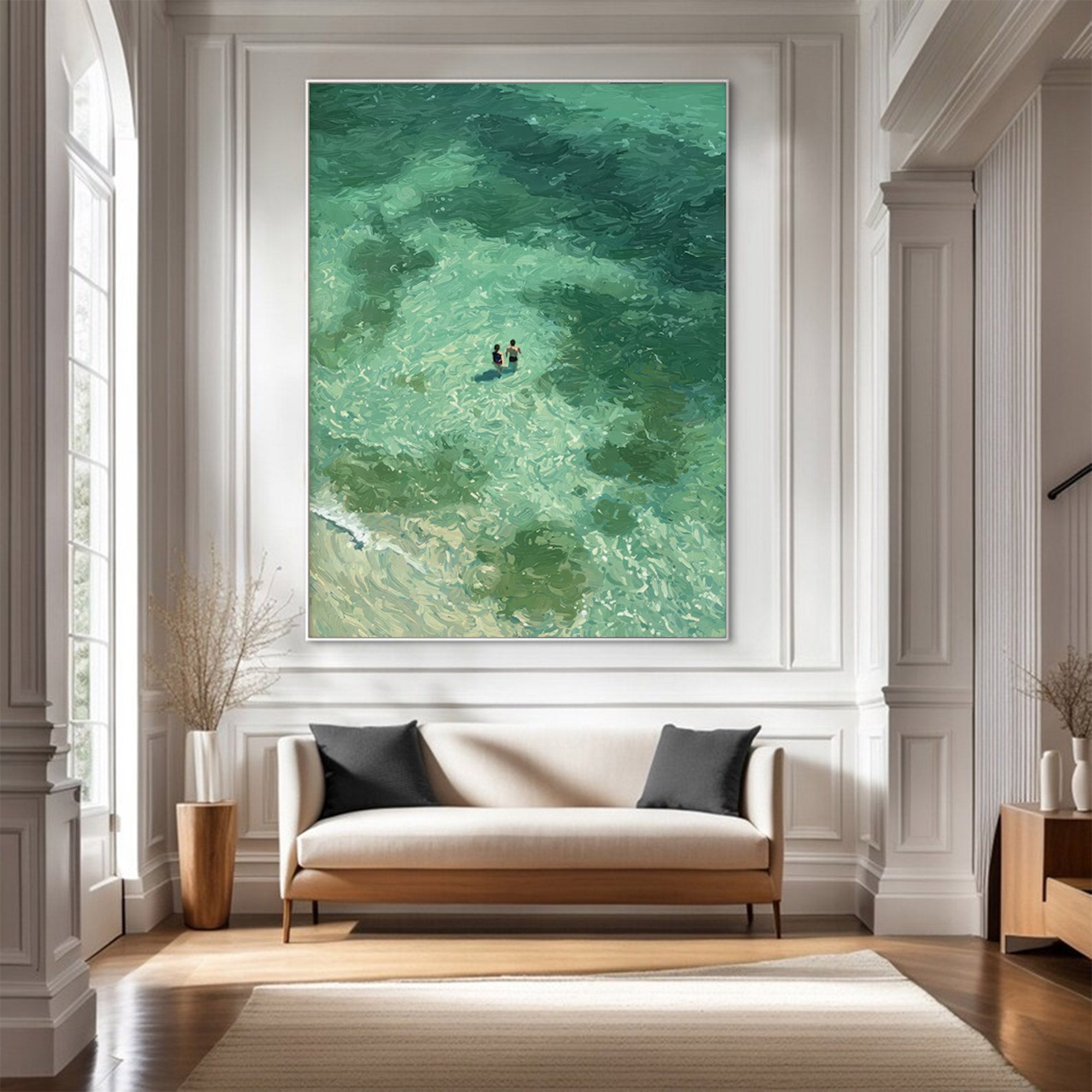 Large Abstract Ocean Aerial Art | ArtvistaGallery  #WGA 015