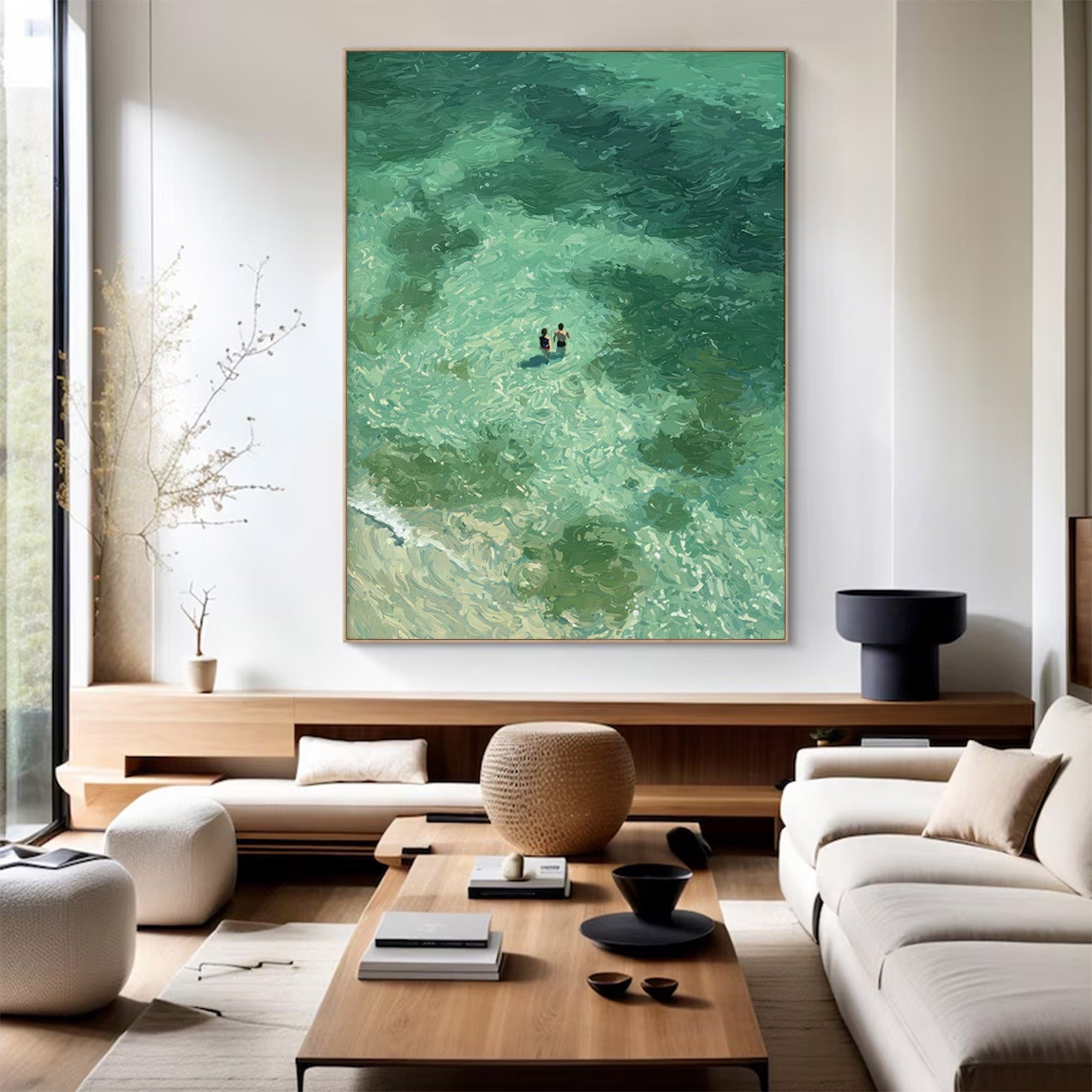 Large Abstract Ocean Aerial Art | ArtvistaGallery  #WGA 015