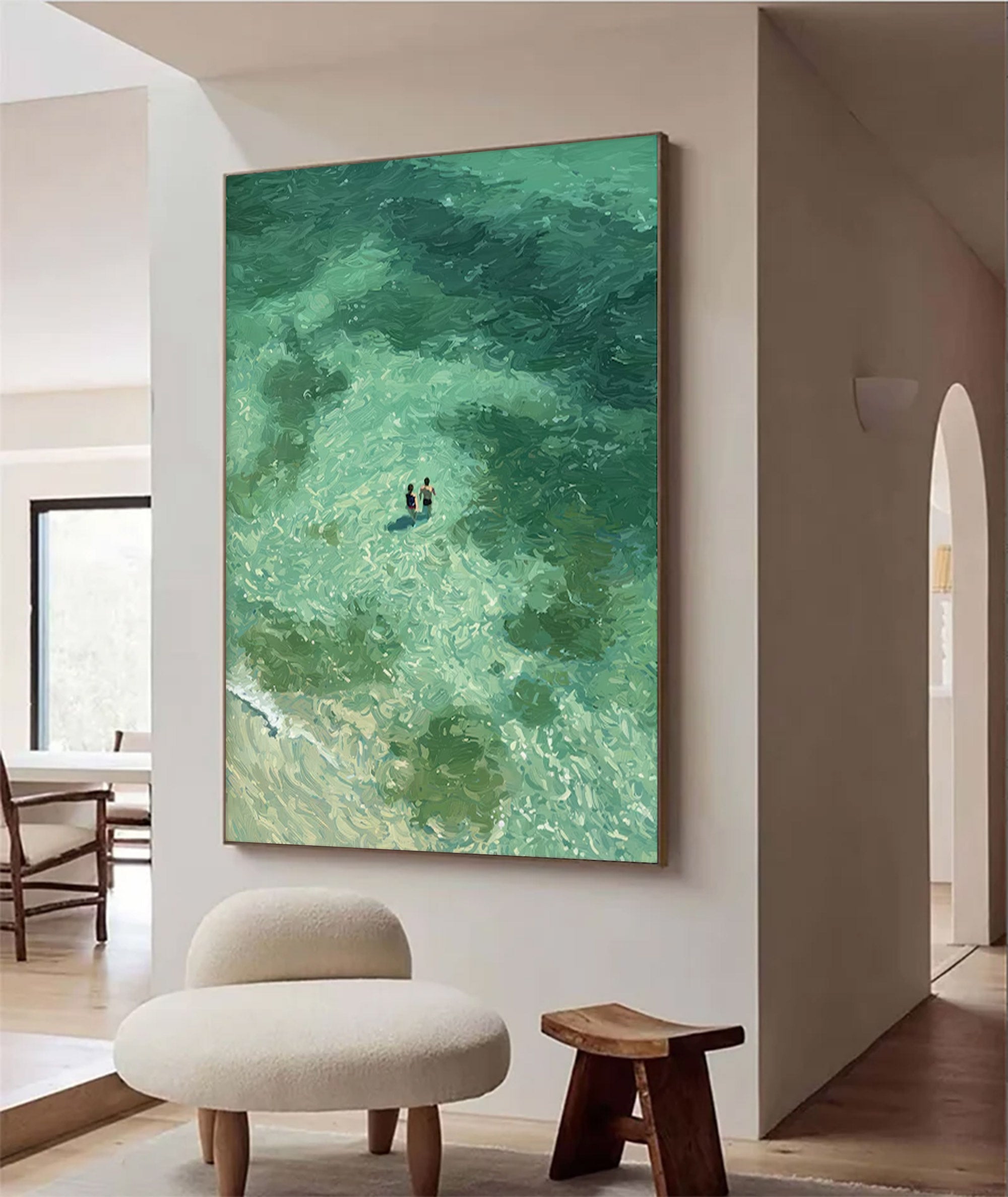 Large Abstract Ocean Aerial Art | ArtvistaGallery  #WGA 015
