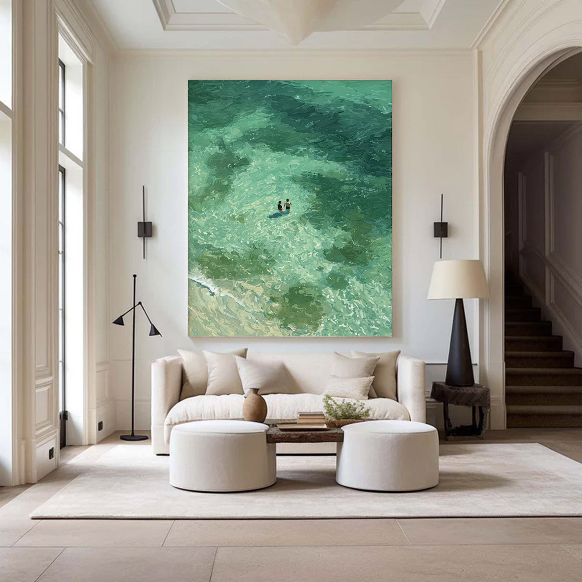 Large Abstract Ocean Aerial Art | ArtvistaGallery  #WGA 015