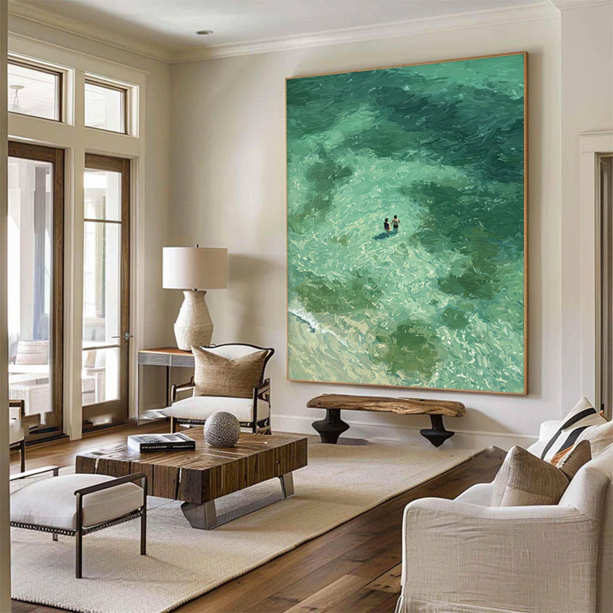 Large Abstract Ocean Aerial Art | ArtvistaGallery  #WGA 015