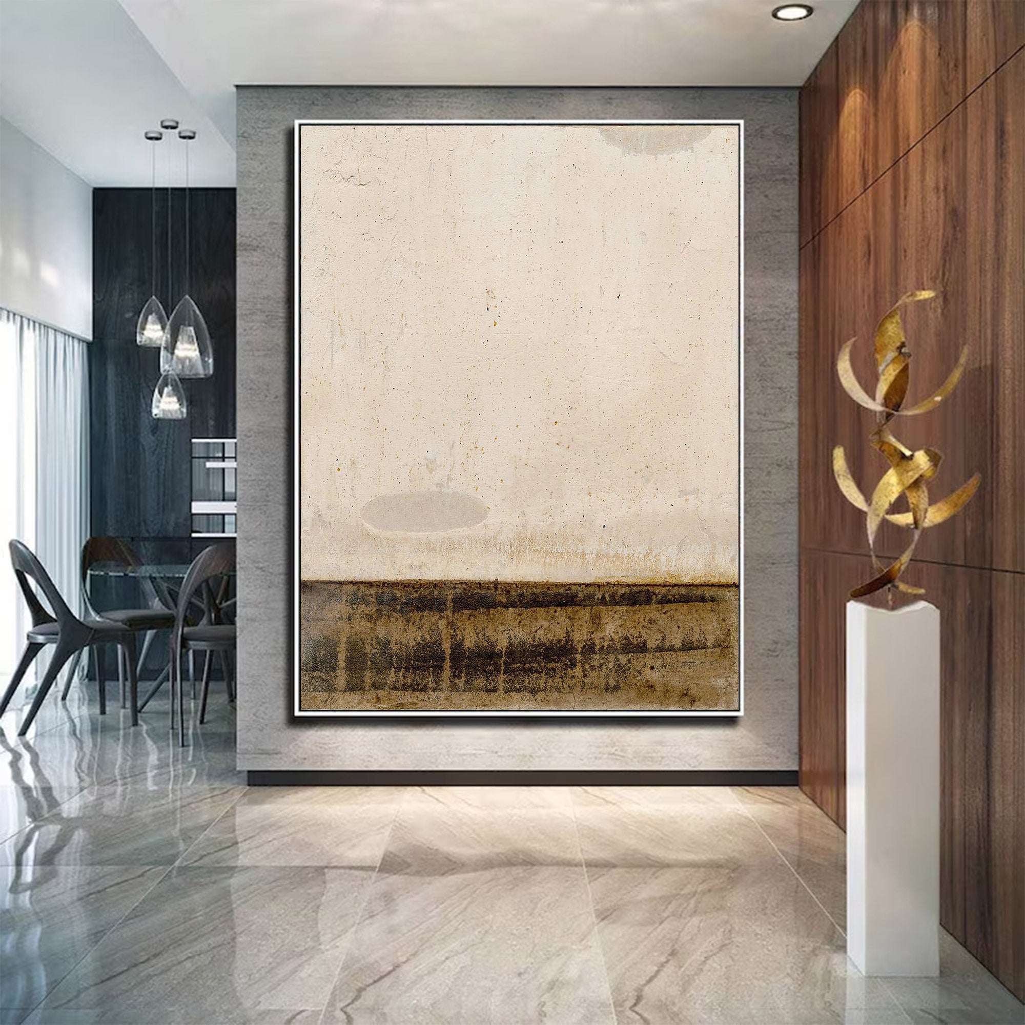 Large Minimalist Abstract Earth Tones | ArtvistaGallery  #WG 107