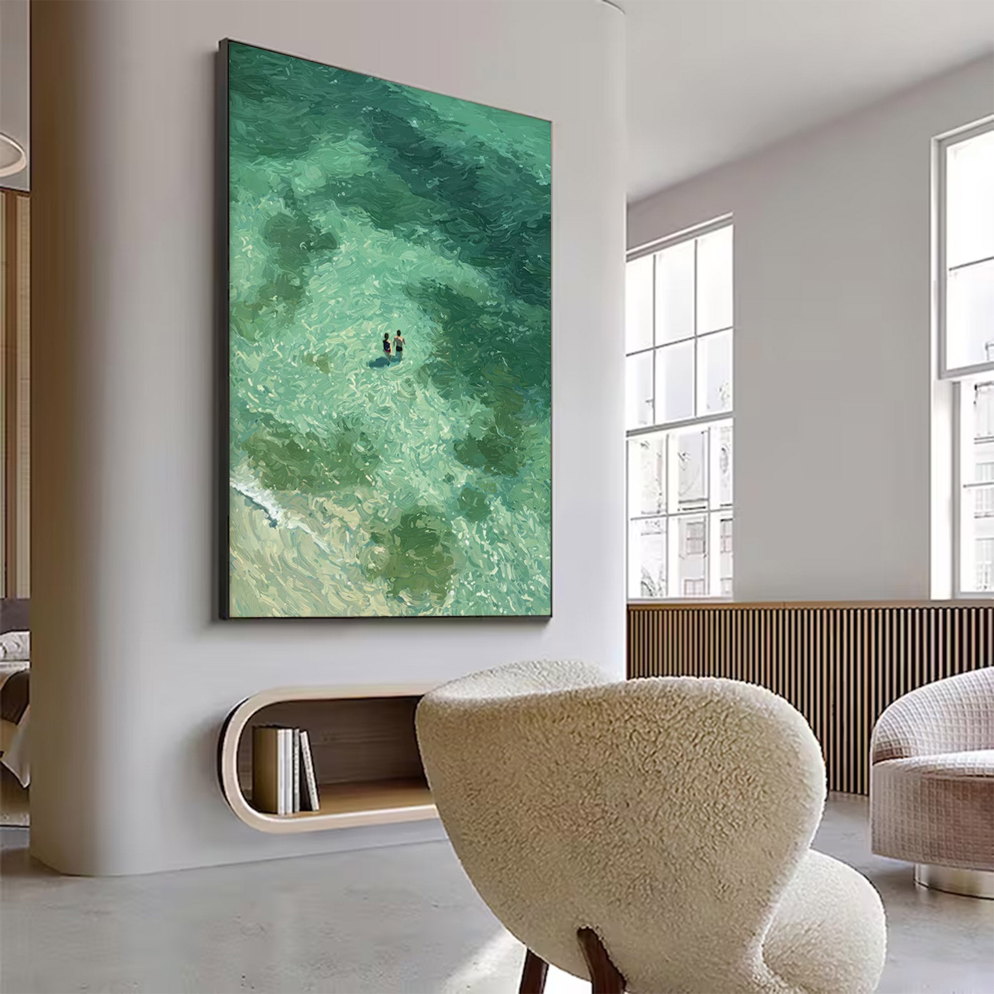Large Abstract Ocean Aerial Art | ArtvistaGallery  #WGA 015