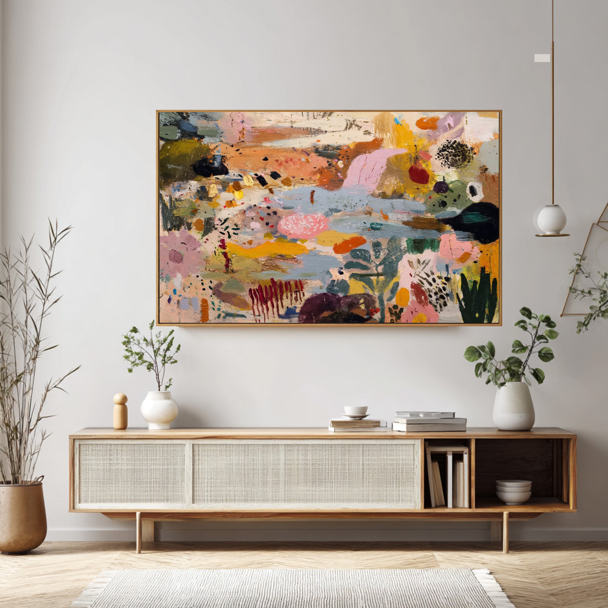 Large Colorful Abstract Landscape Painting Contemporary Wall Art | ArtvistaGallery