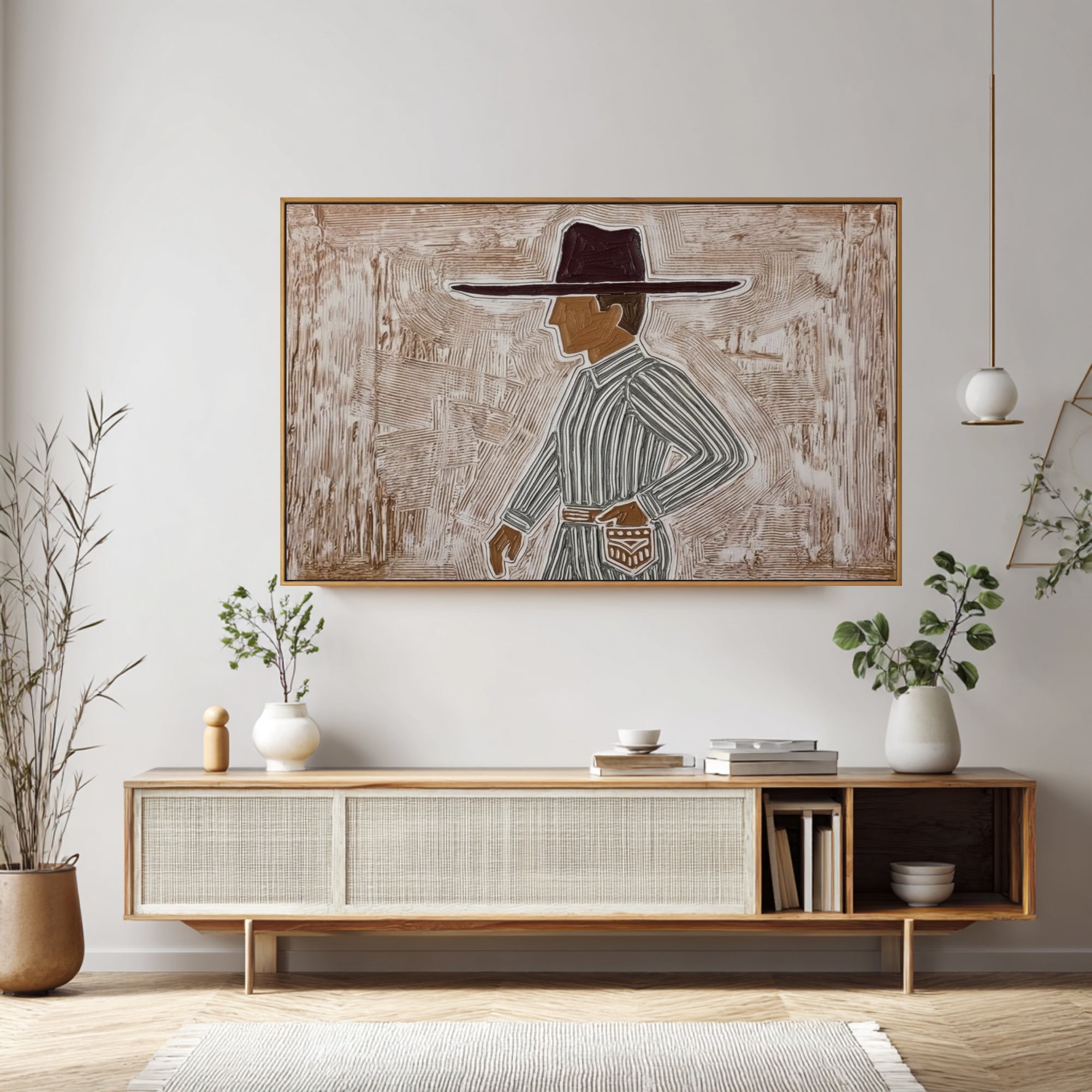 Large Fashion Figure Painting Contemporary Neutral Wall Art | ArtvistaGallery
