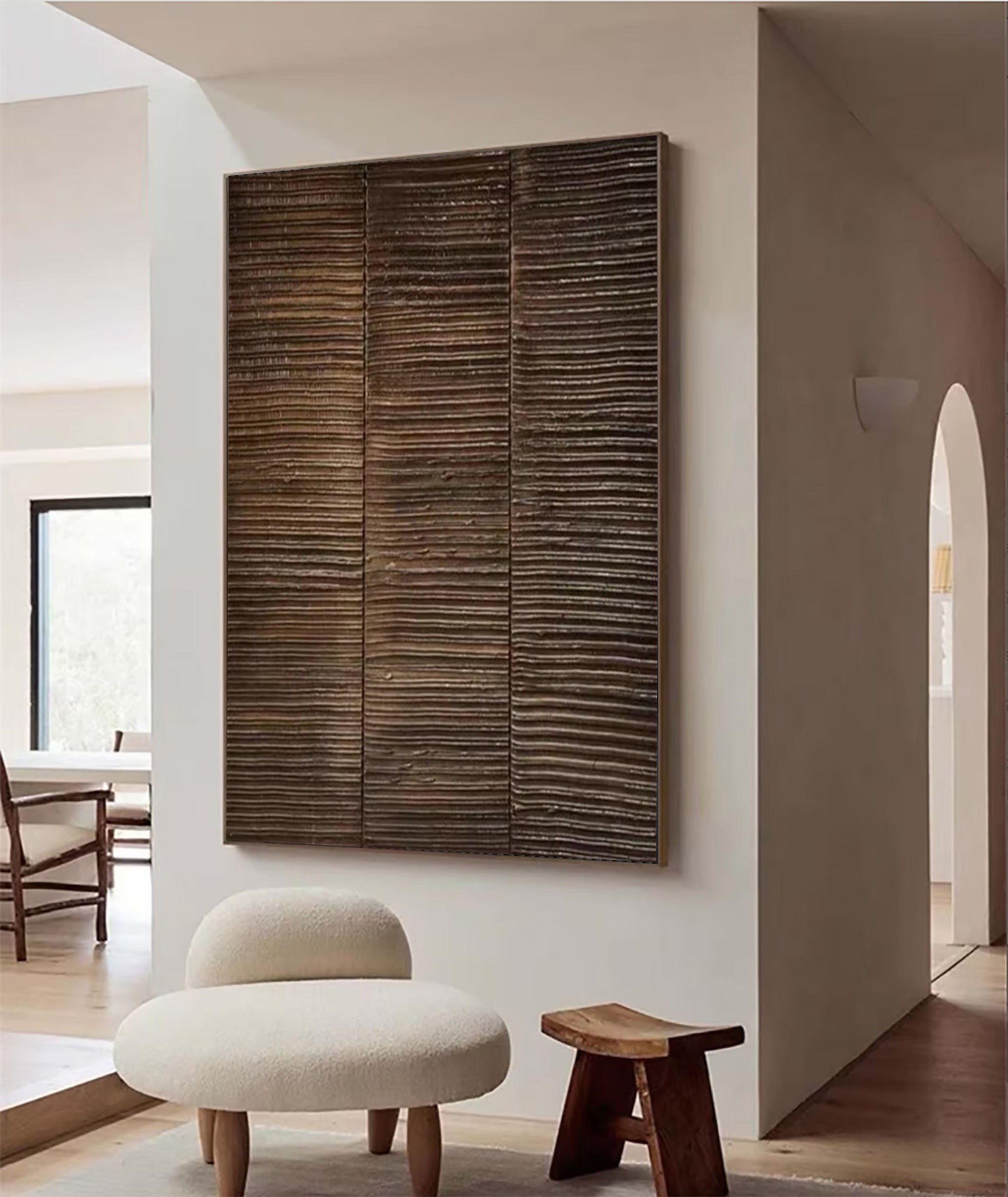 Rustic Horizon: Organic Wood Art, Textured Wall Decor #BGA 118