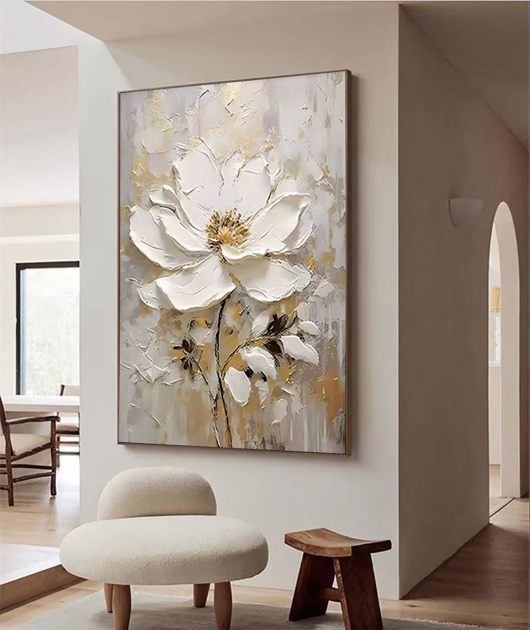Executive Bloom: Large 3D Floral Canvas, Home Statement Art #BGA 126