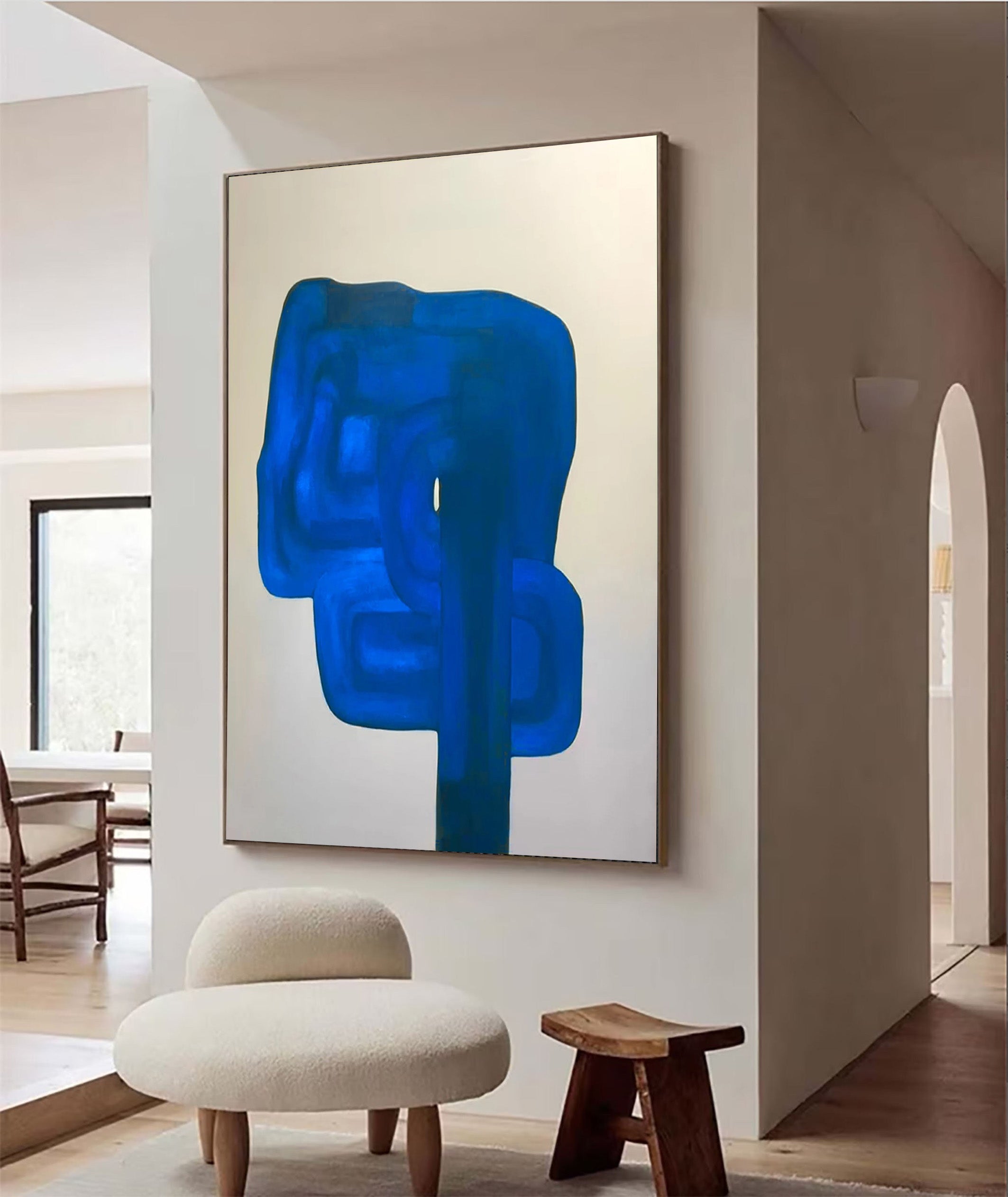 Blue Monolith: Abstract Expressionist, Vibrant Blue Canvas #BGA 119