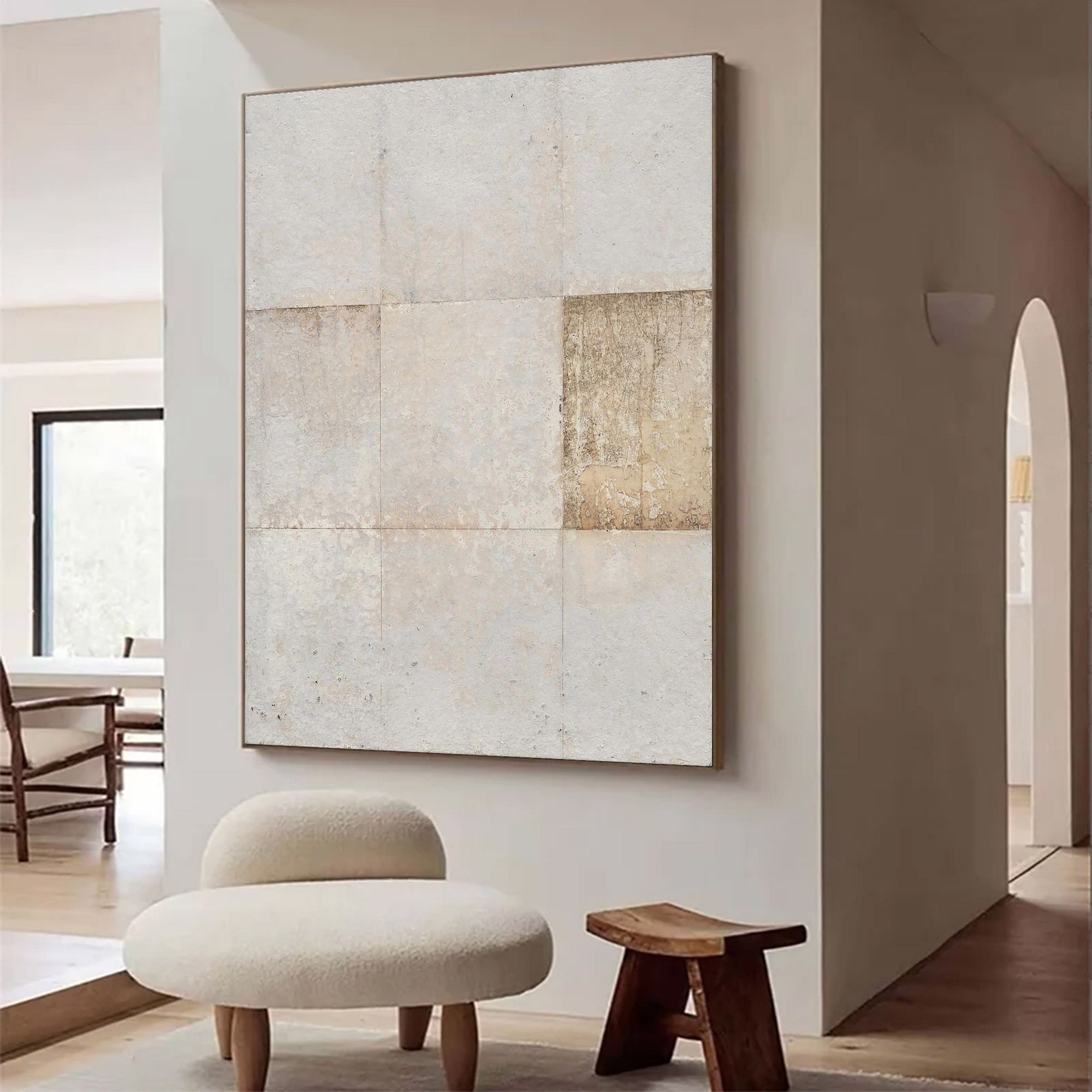 Modern Abstract Large Textured Grid | ArtvistaGallery  #WG 110