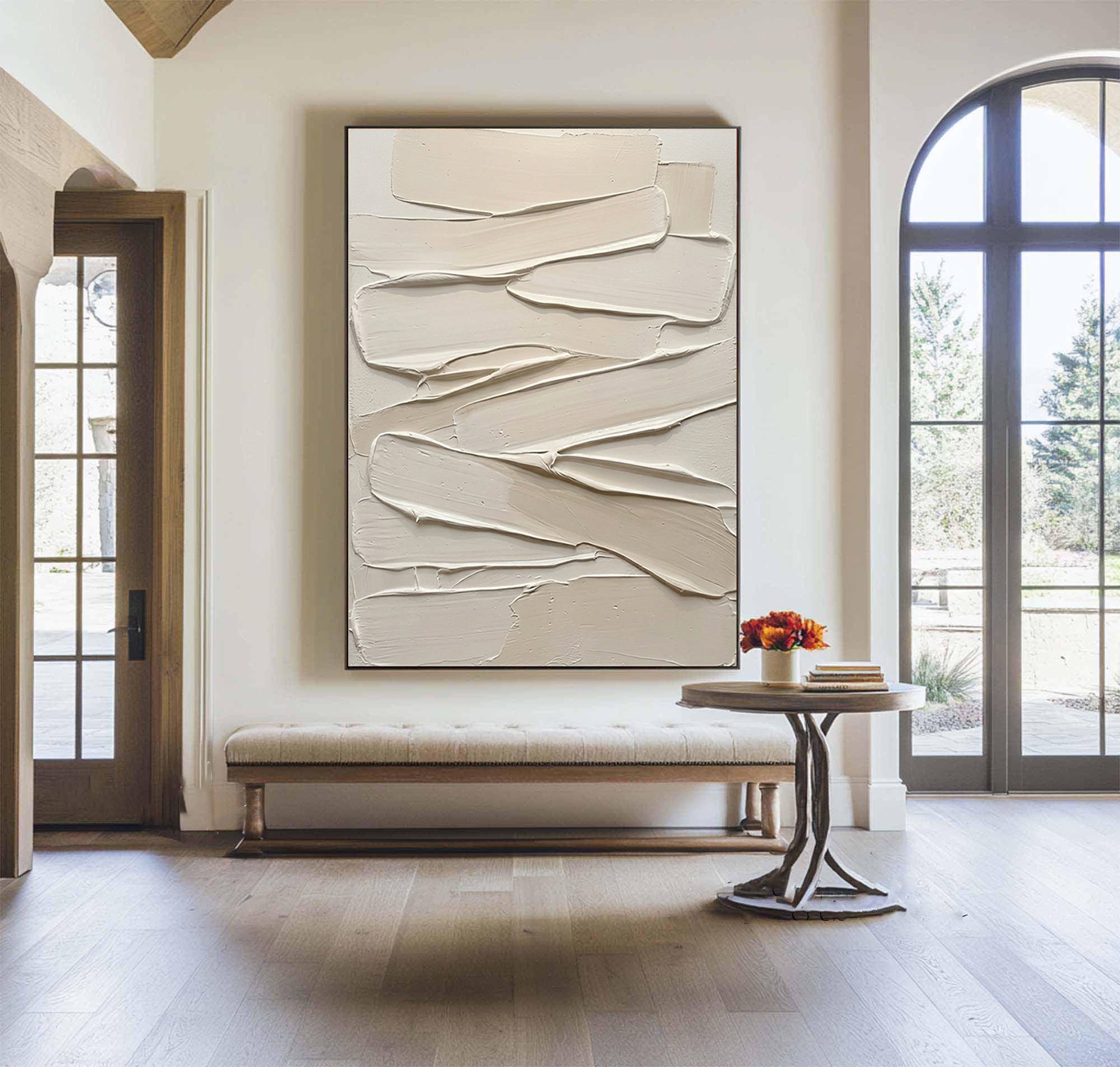 Large Earth Tone Textured Wall Art Handmade Neutral Canvas Painting