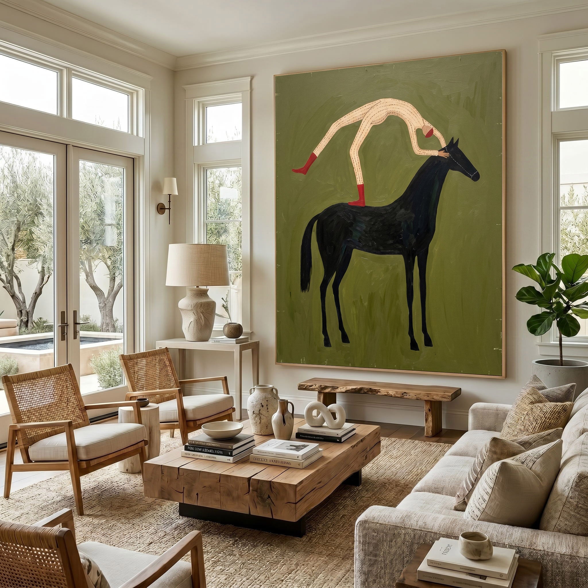 Large Cowboy Horse Wall Art Contemporary Western Figurative Painting