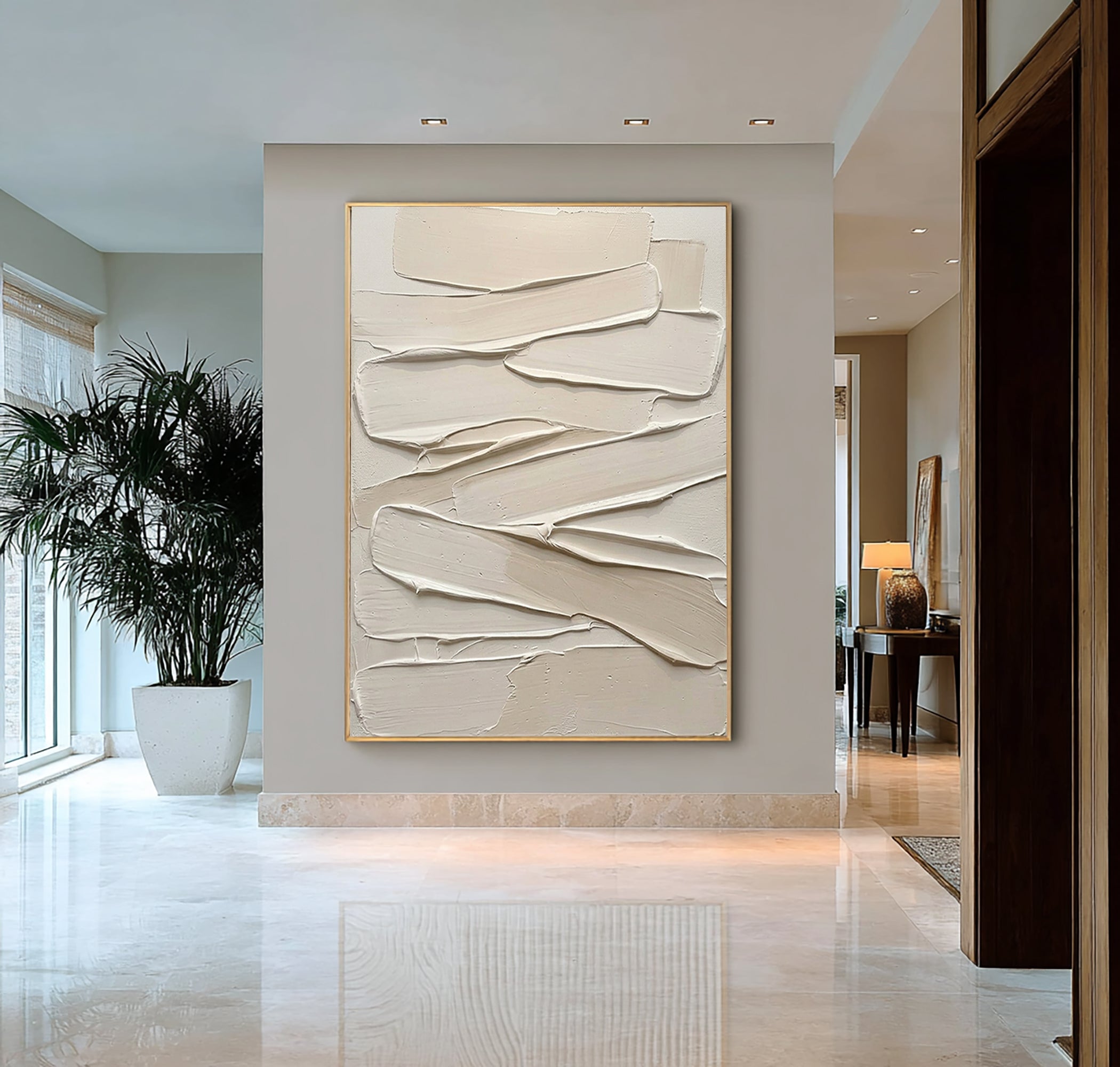 Large Earth Tone Textured Wall Art Handmade Neutral Canvas Painting
