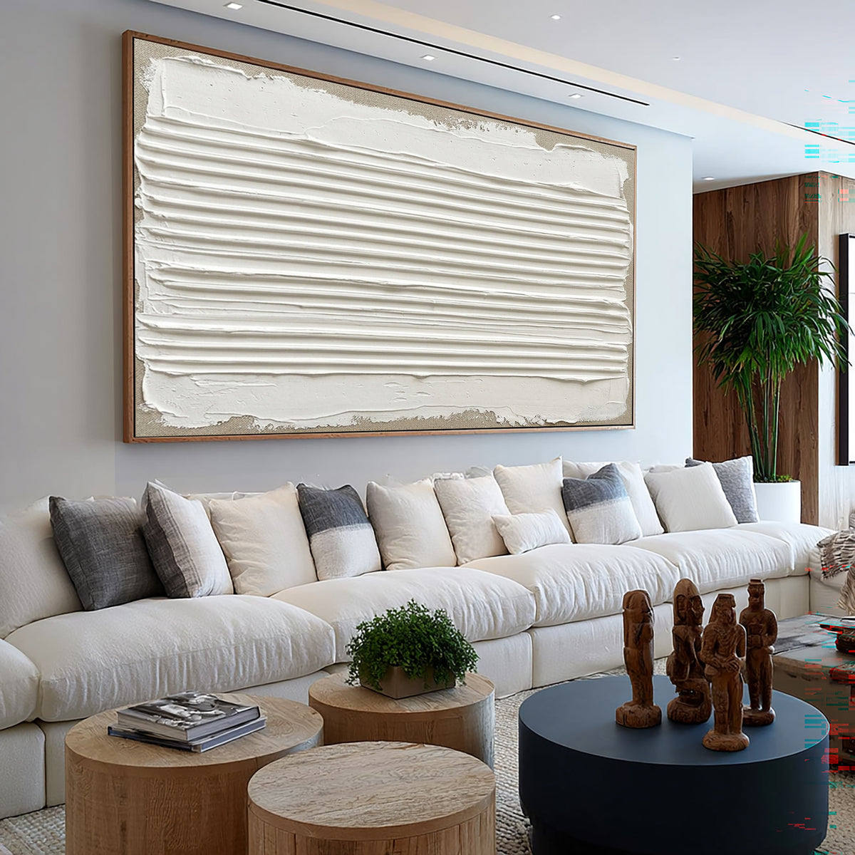 Traces Left By Moving Water Large Textured Wall Art Horizontal Relief Painting Modern Abstract Home Decor
