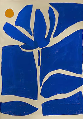 Blue Abstract Floral Cutout Painting | ArtvistaGallery  #WG 096