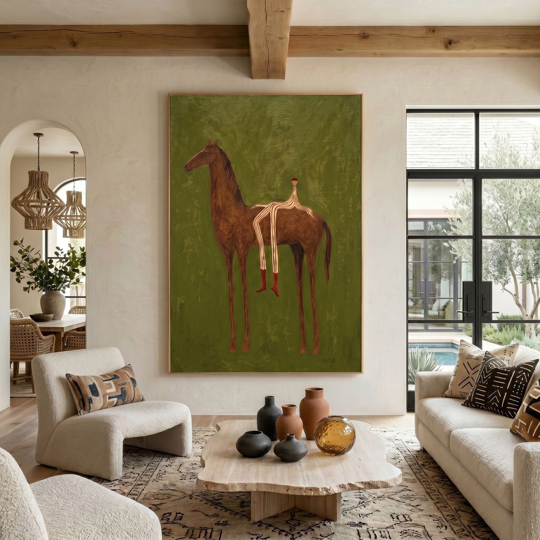 Large Cowboy Horse Wall Art Contemporary Western Figurative Painting