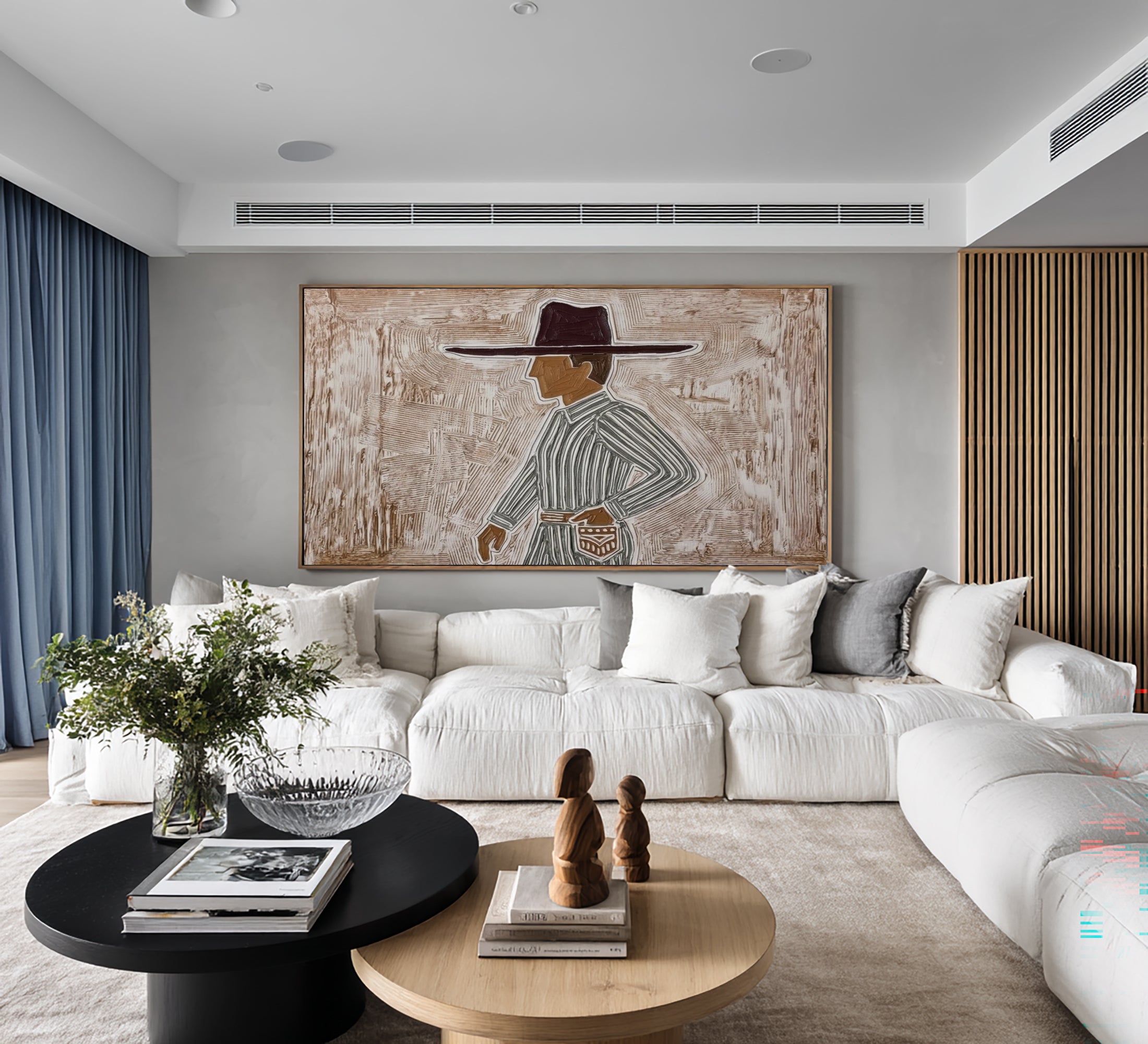 Large Fashion Figure Painting Contemporary Neutral Wall Art | ArtvistaGallery