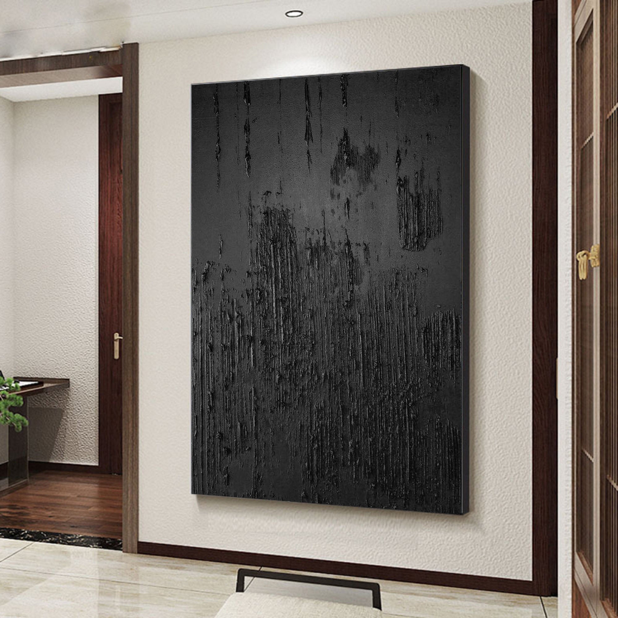 Black Minimalist Abstract Painting #AVG 004