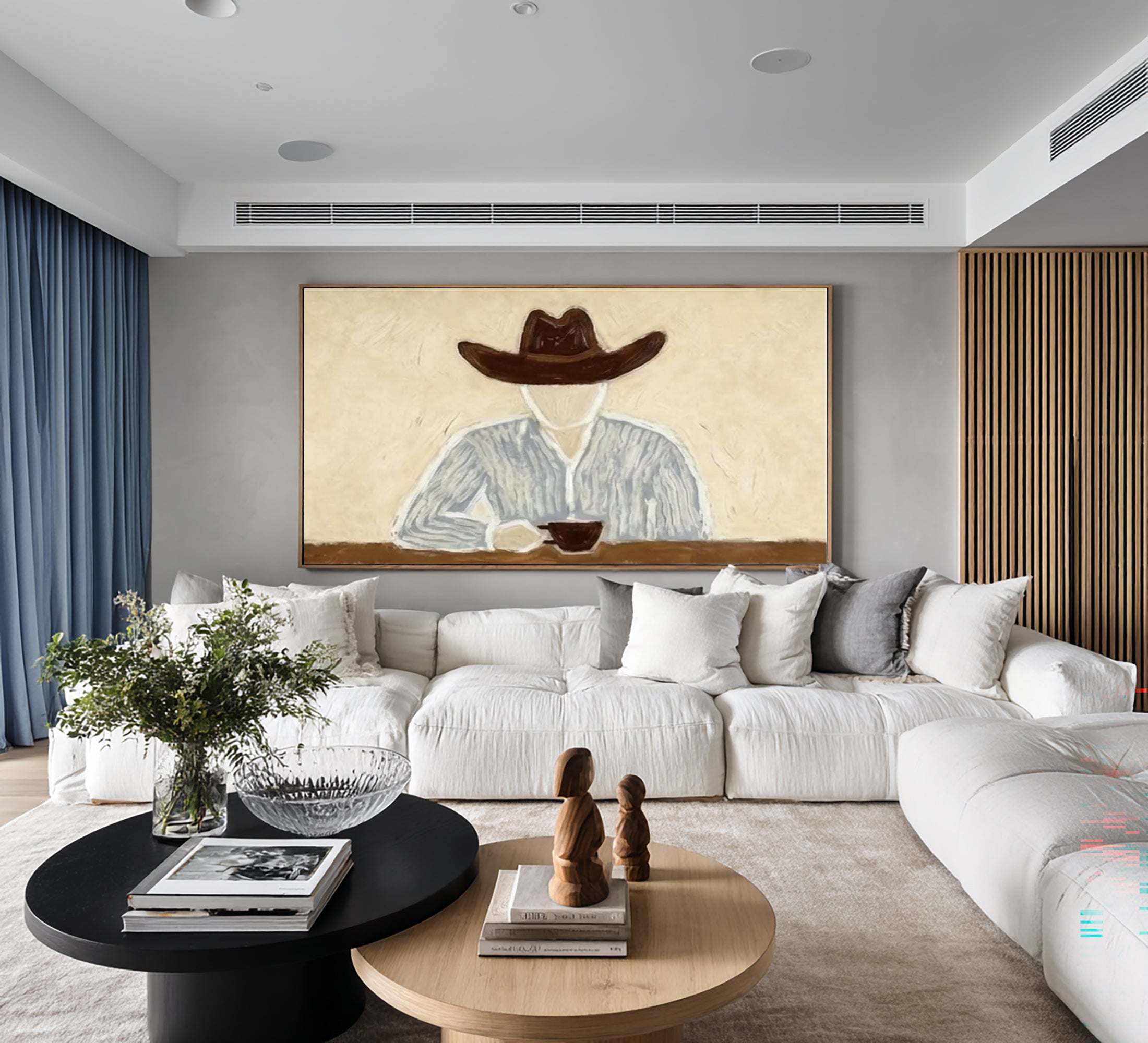 Large Cowboy Portrait Painting Modern Western Wall Art | ArtvistaGallery