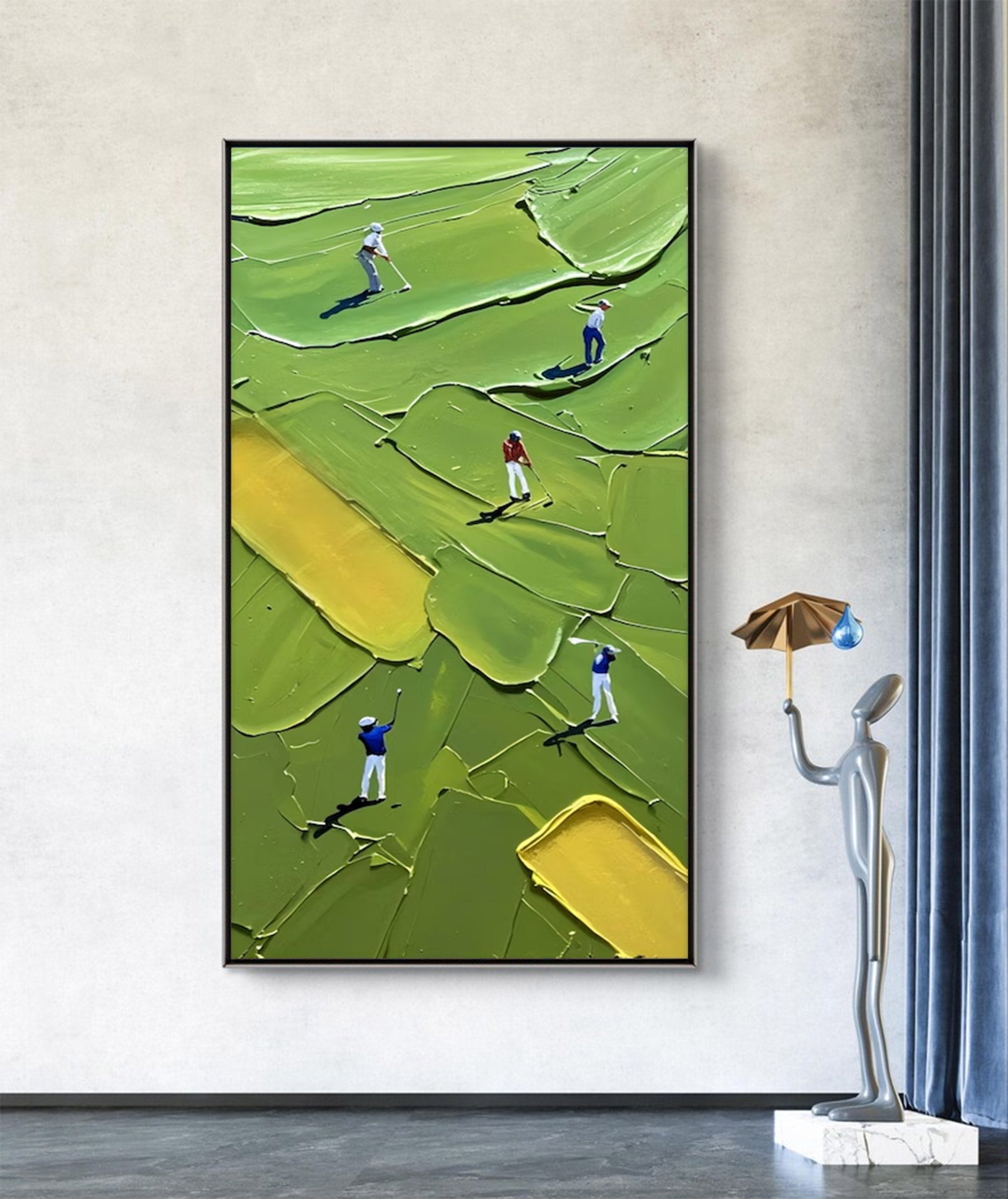 Large Abstract Textured Green Art | ArtvistaGallery  #WGA 023