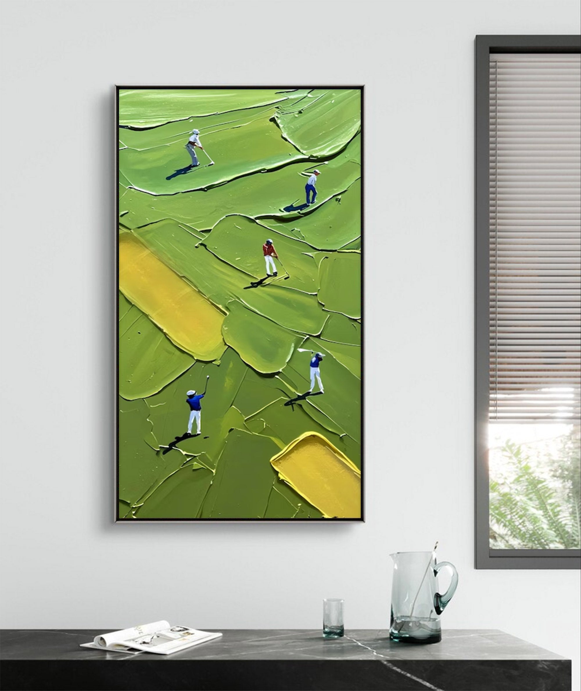 Large Abstract Textured Green Art | ArtvistaGallery  #WGA 023